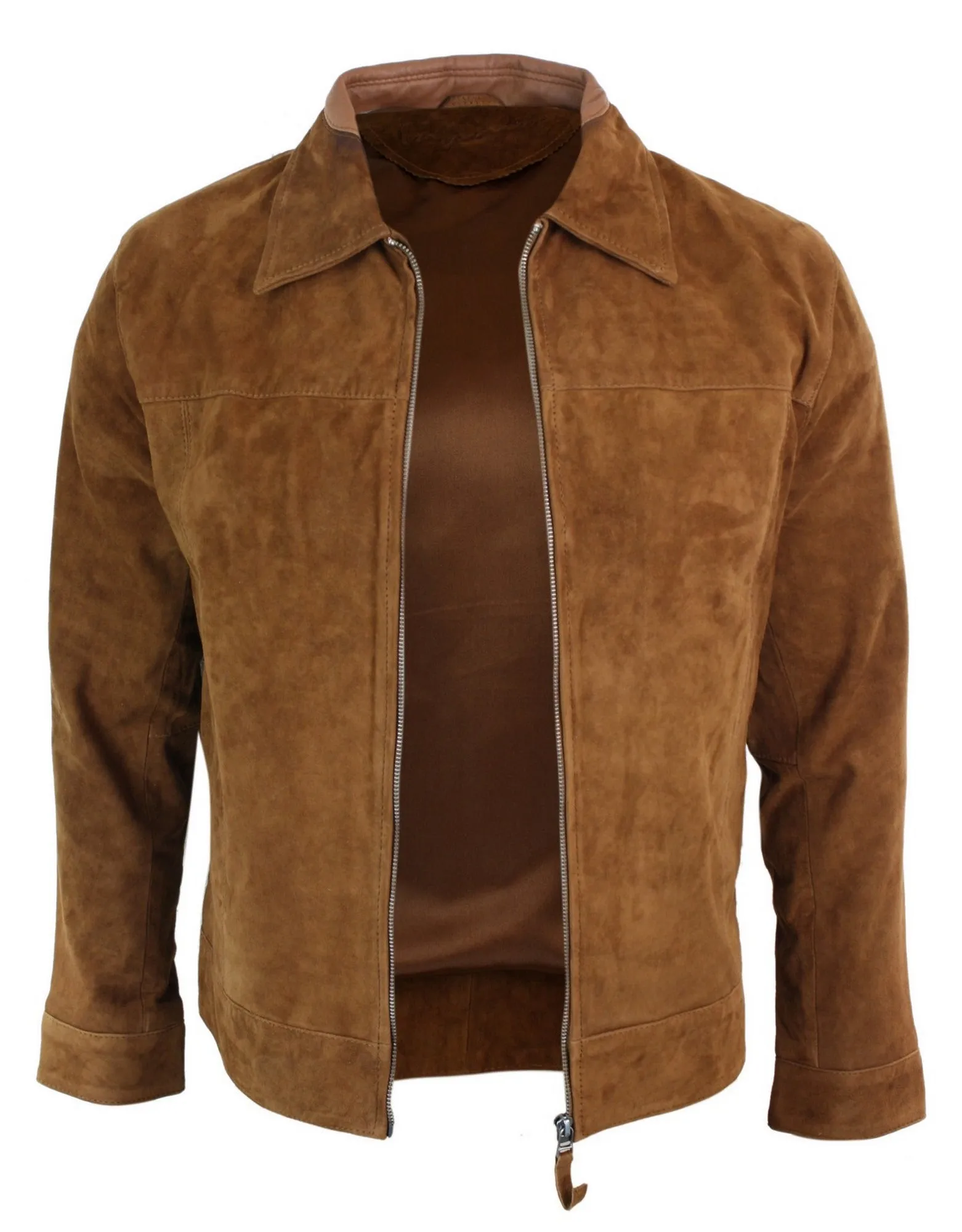 Suede Leather Classic Zip Jacket