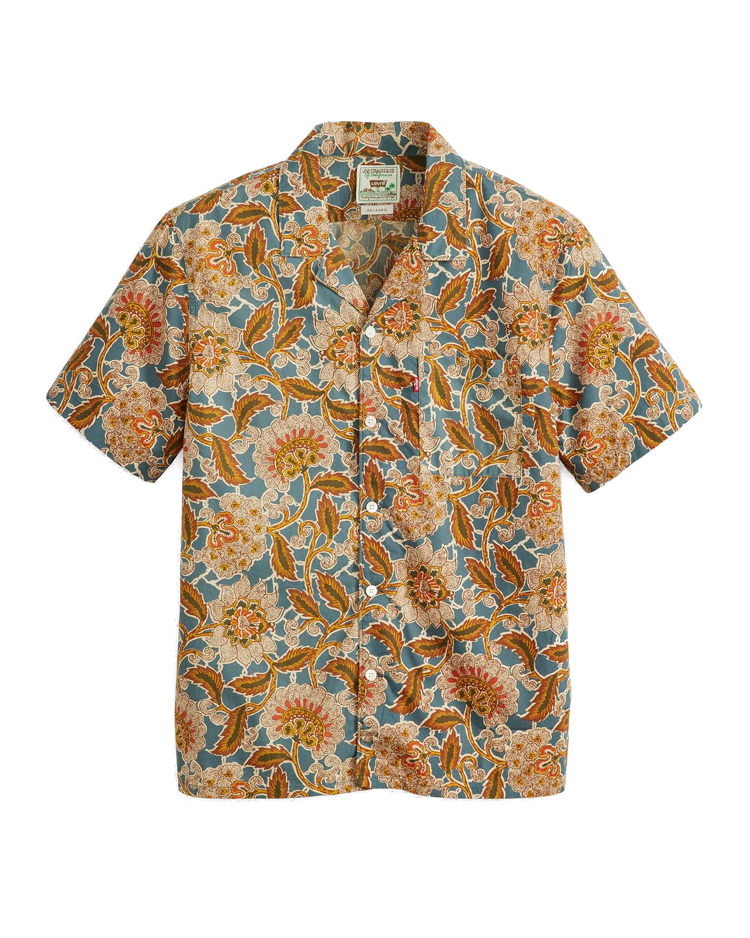 Sunset Camp Shirt in Elian Floral White Pepper