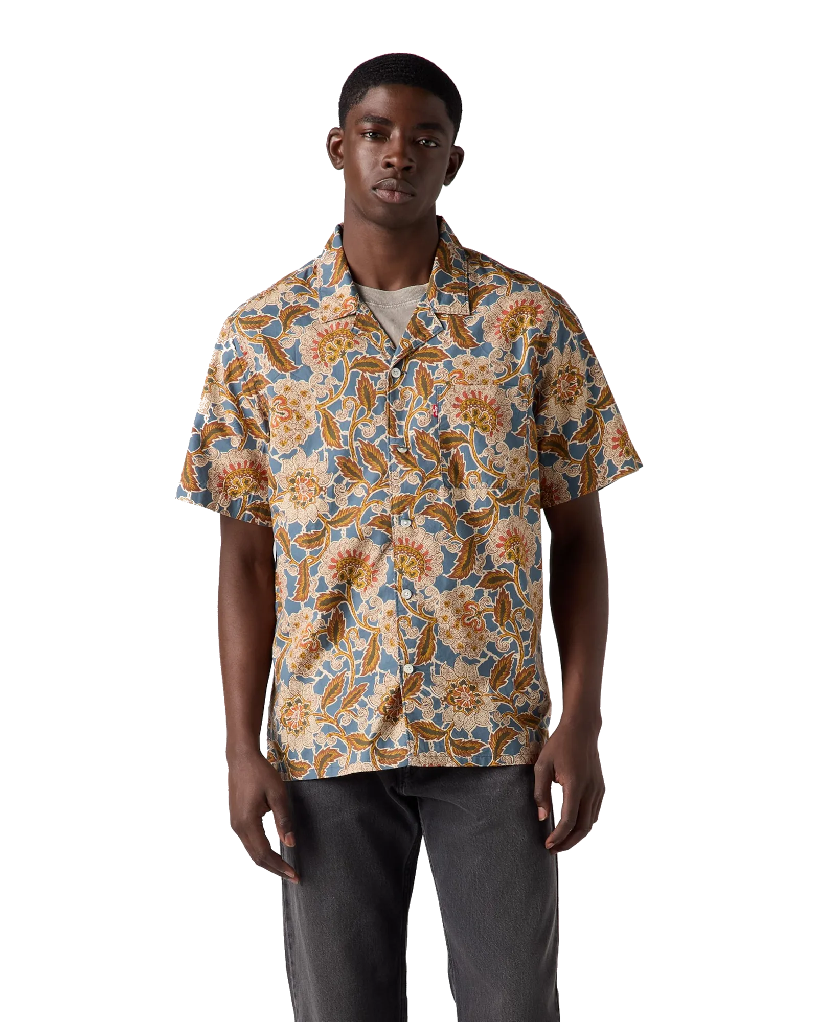 Sunset Camp Shirt in Elian Floral White Pepper