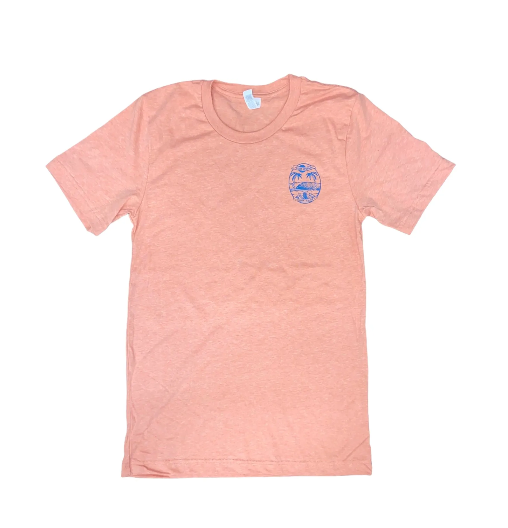 Surfworld Double Palms Left Premium Tee Shirt - Heather Peach