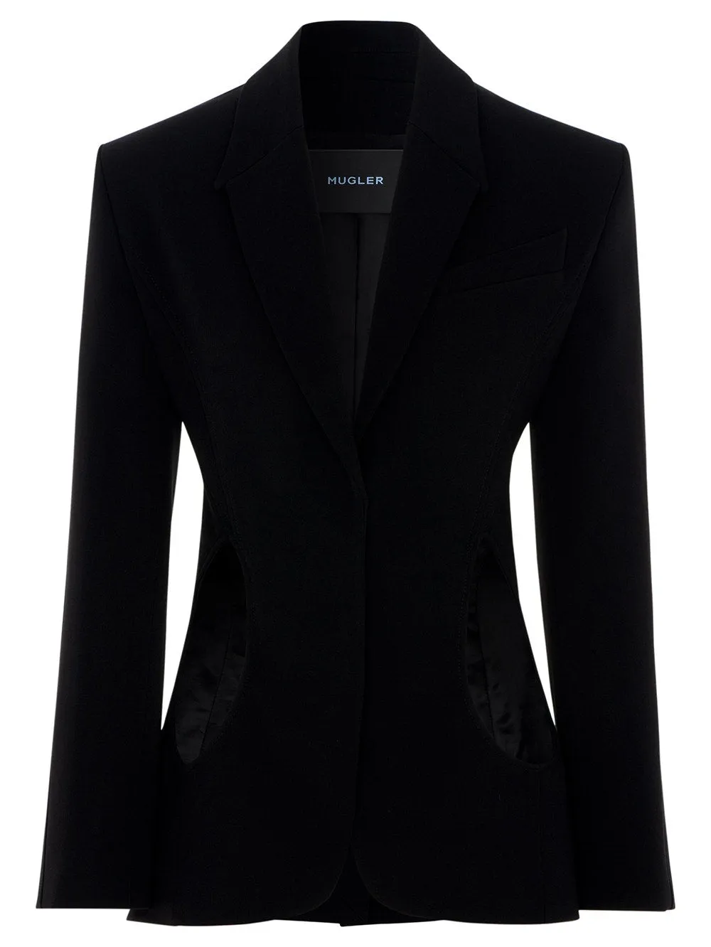 Tailored Buttoned Cuff Blazer Black