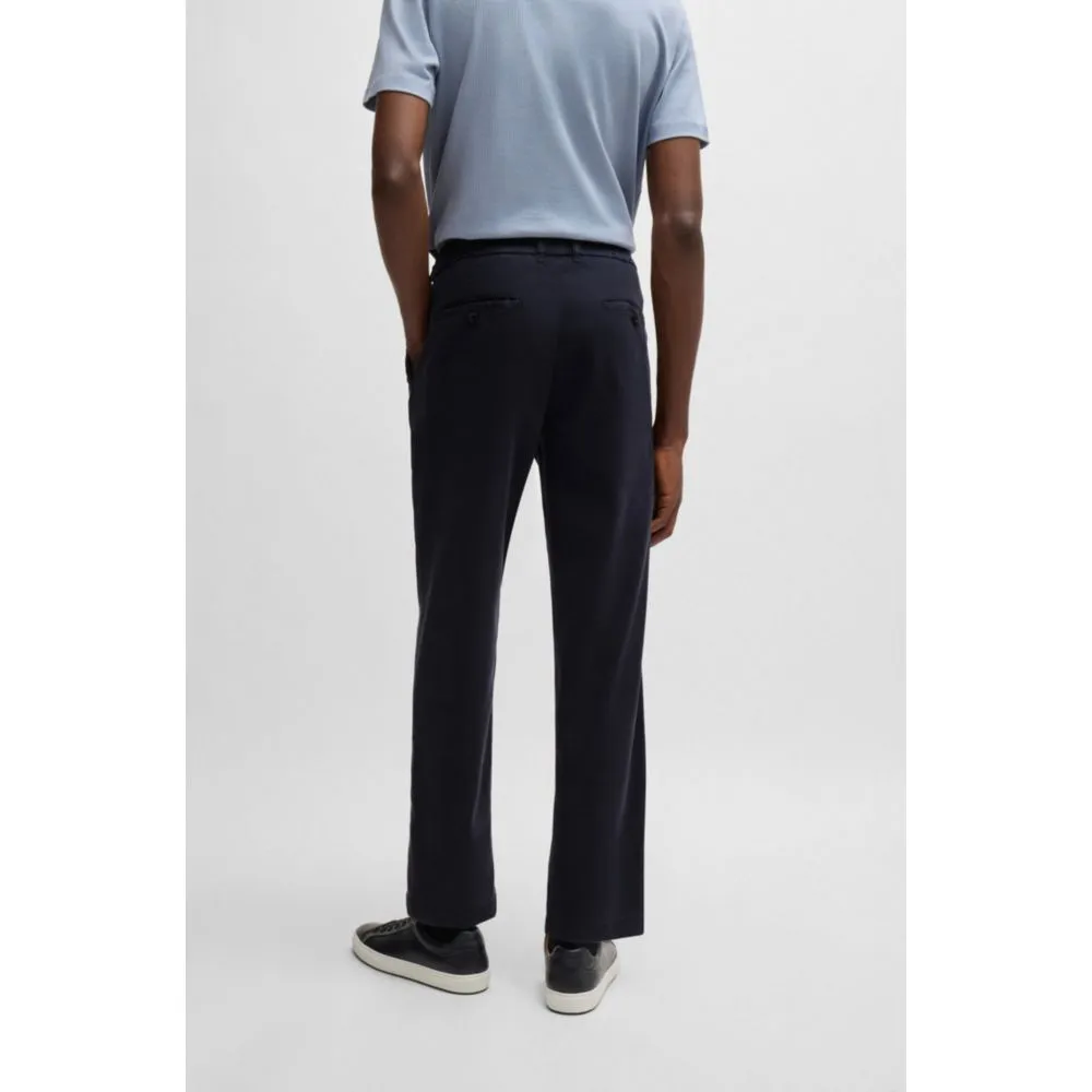 Tapered-fit regular-rise trousers in stretch twill