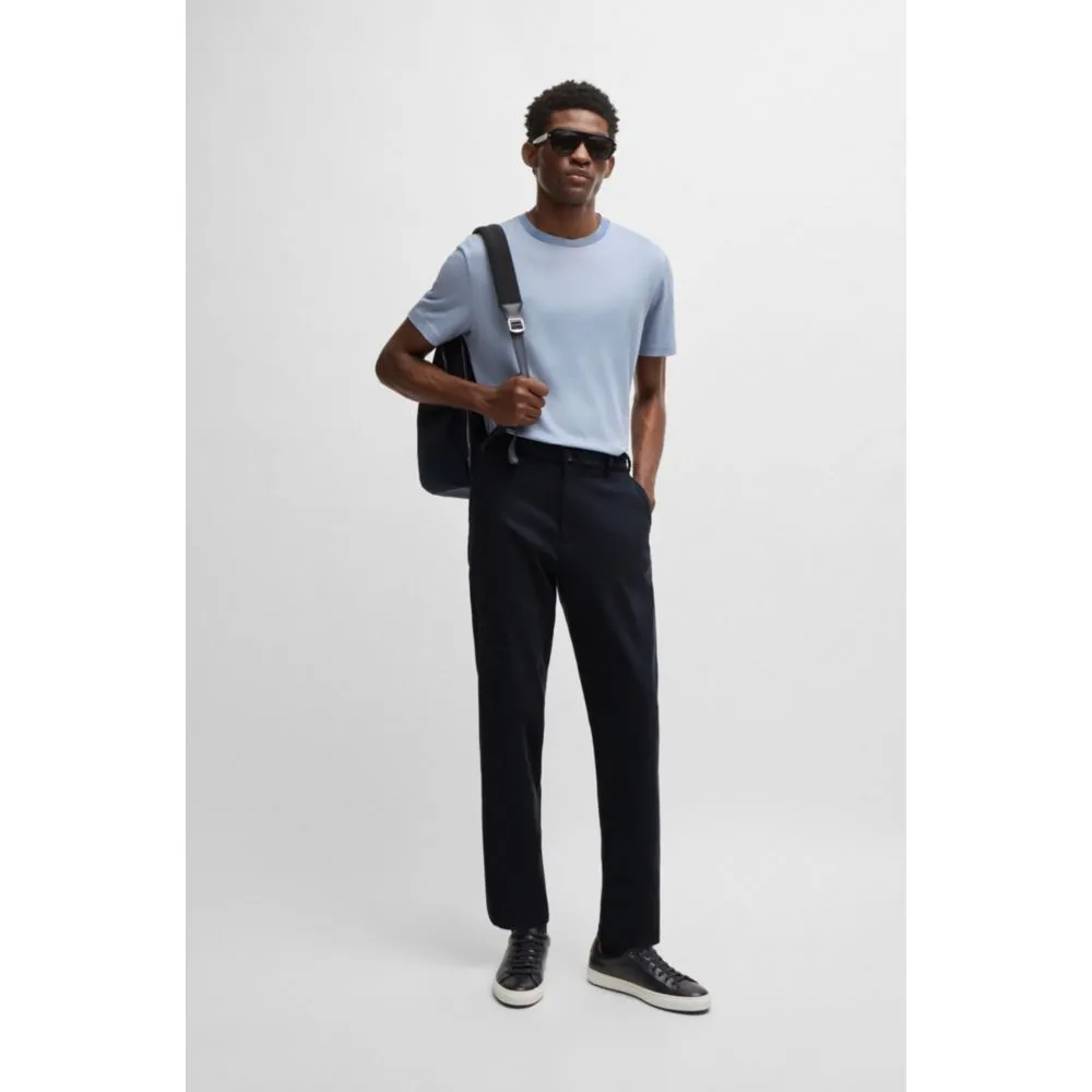 Tapered-fit regular-rise trousers in stretch twill