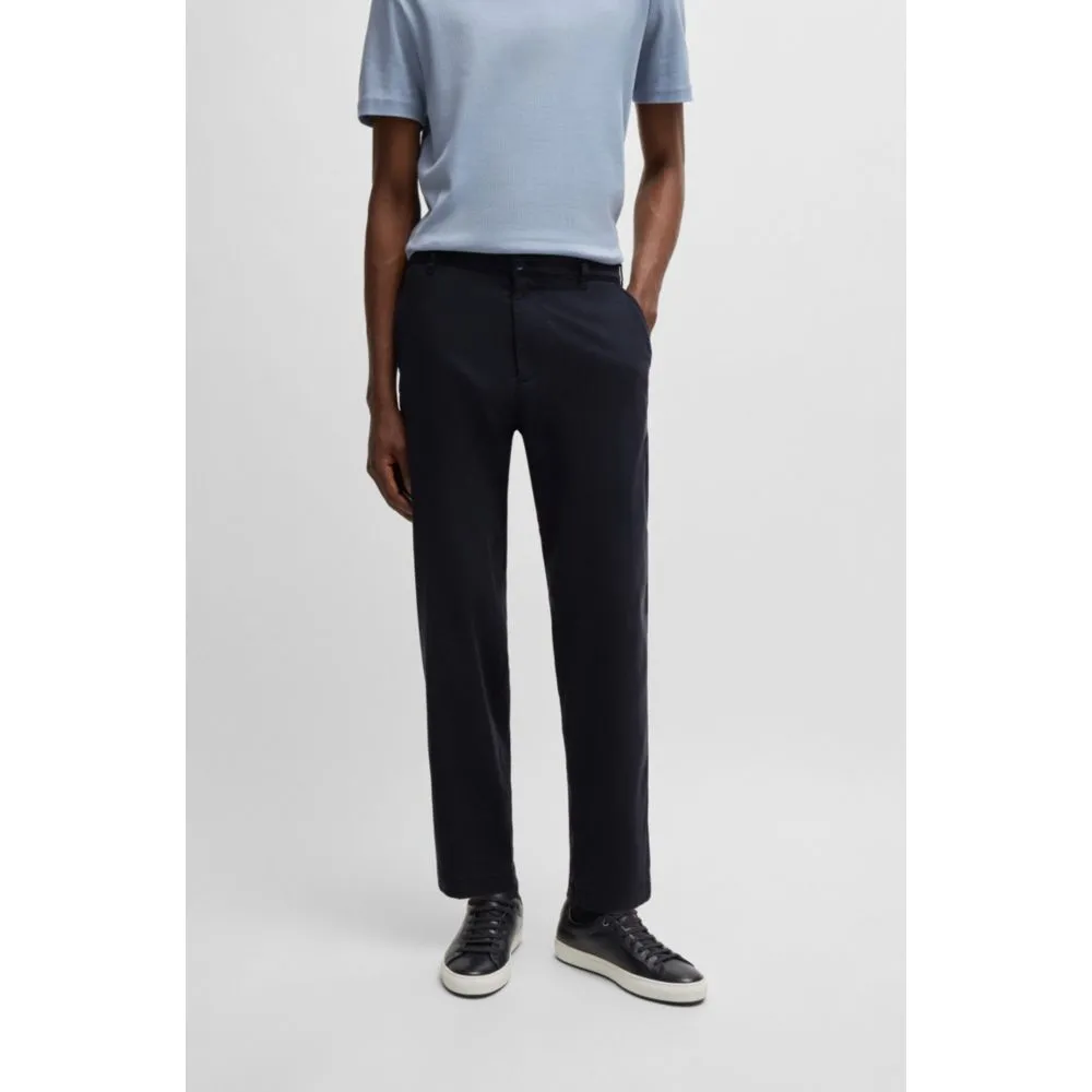 Tapered-fit regular-rise trousers in stretch twill