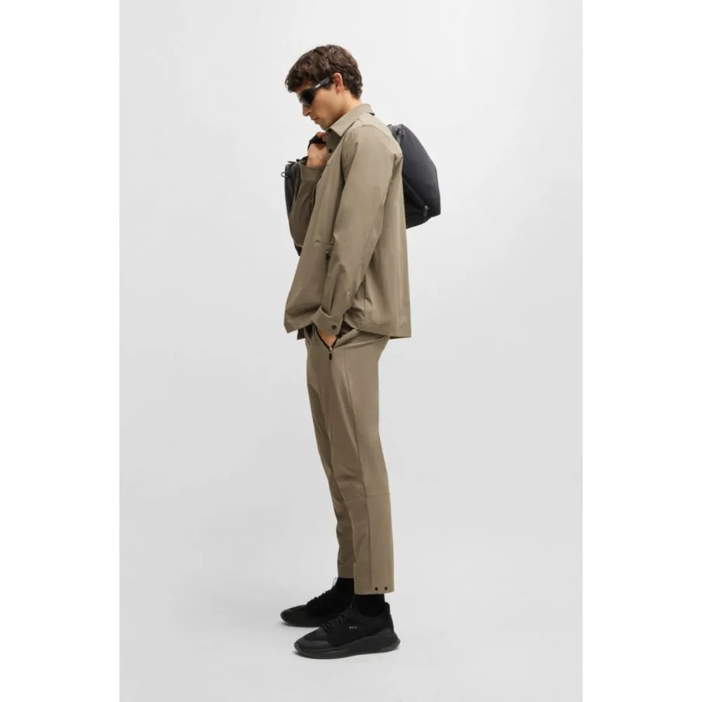 Tapered-leg trousers in water-repellent stretch fabric