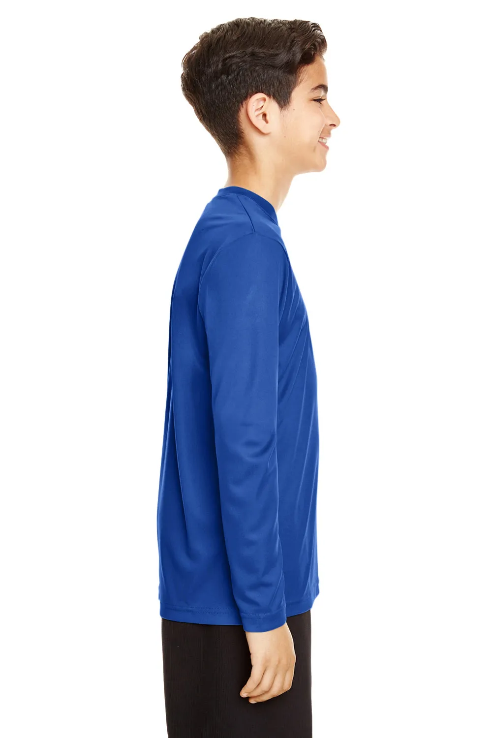 Team 365 Youth Zone Performance Moisture Wicking Long Sleeve Crewneck T-Shirt - Royal Blue