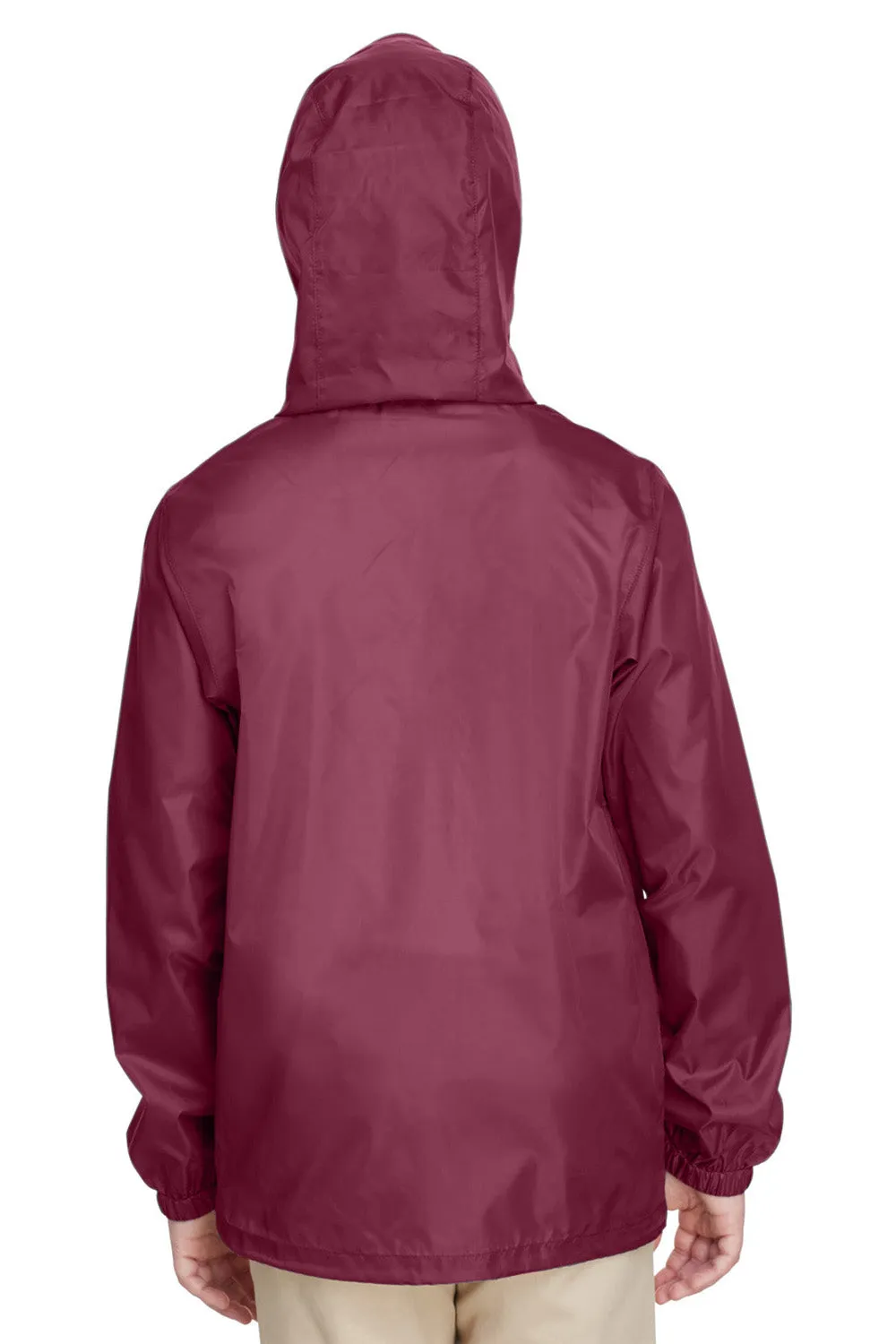 Team 365 Youth Zone Protect Water Resistant Full Zip Hooded Jacket - Maroon