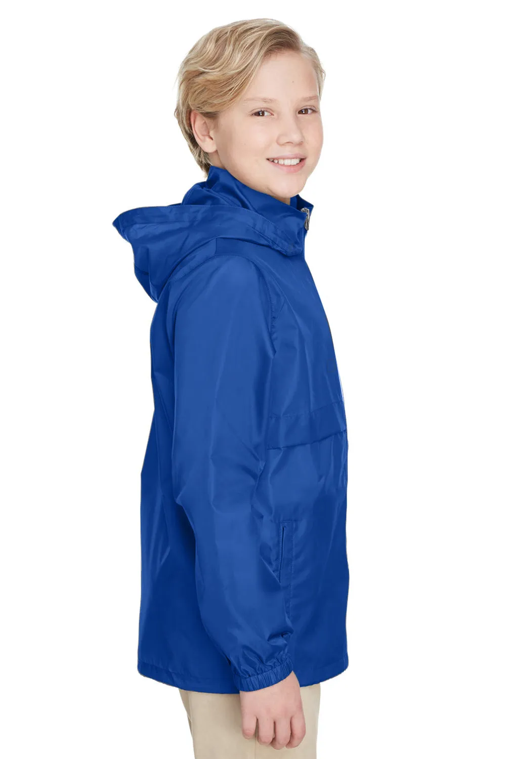 Team 365 Youth Zone Protect Water Resistant Full Zip Hooded Jacket - Royal Blue