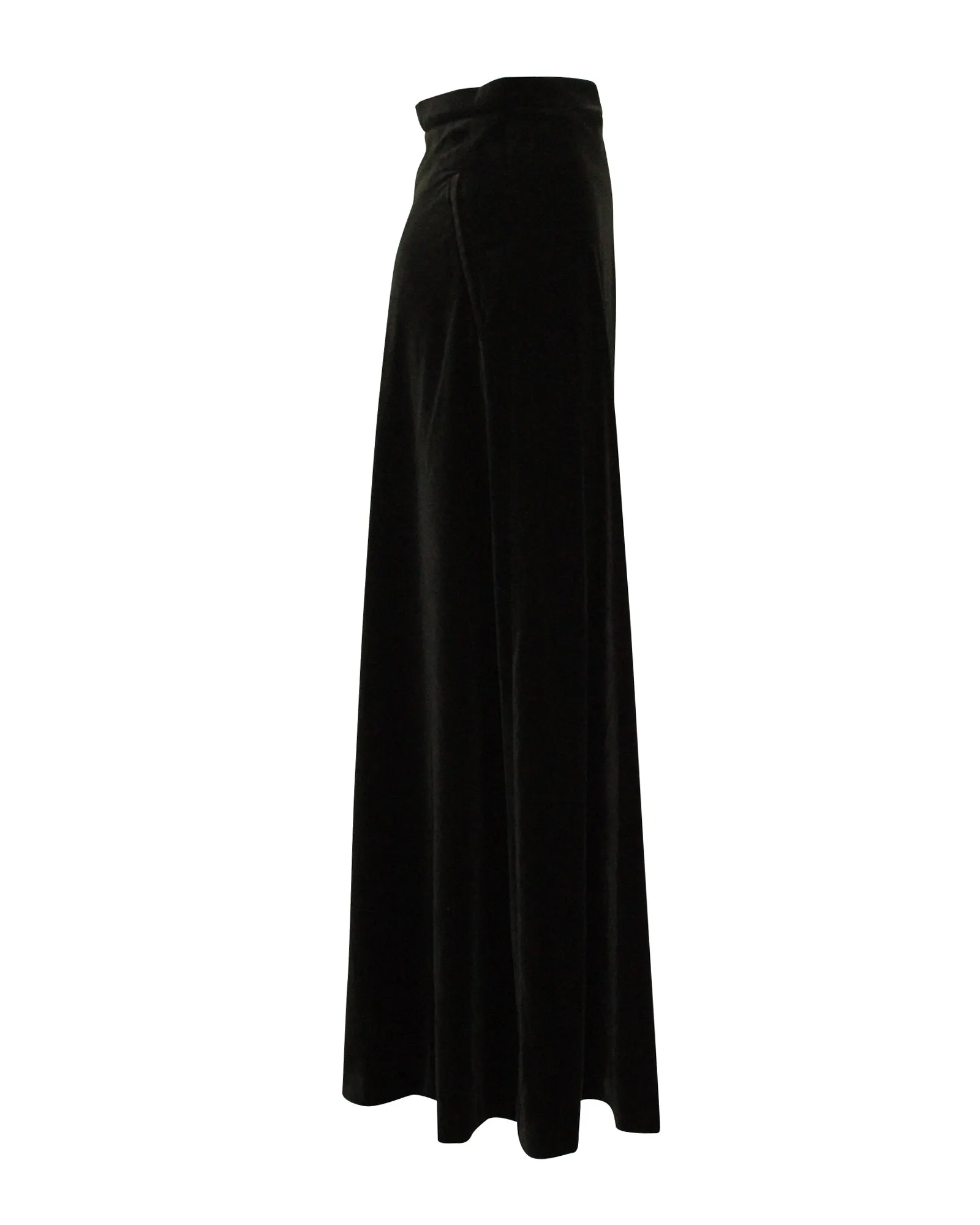 Temperley London Velvet Wide Leg Trousers in Black Polyester