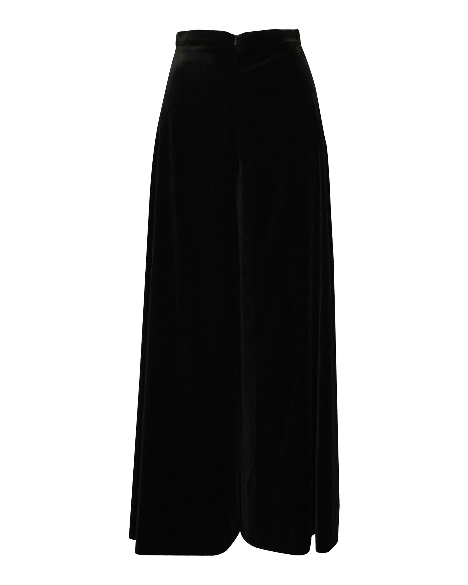 Temperley London Velvet Wide Leg Trousers in Black Polyester