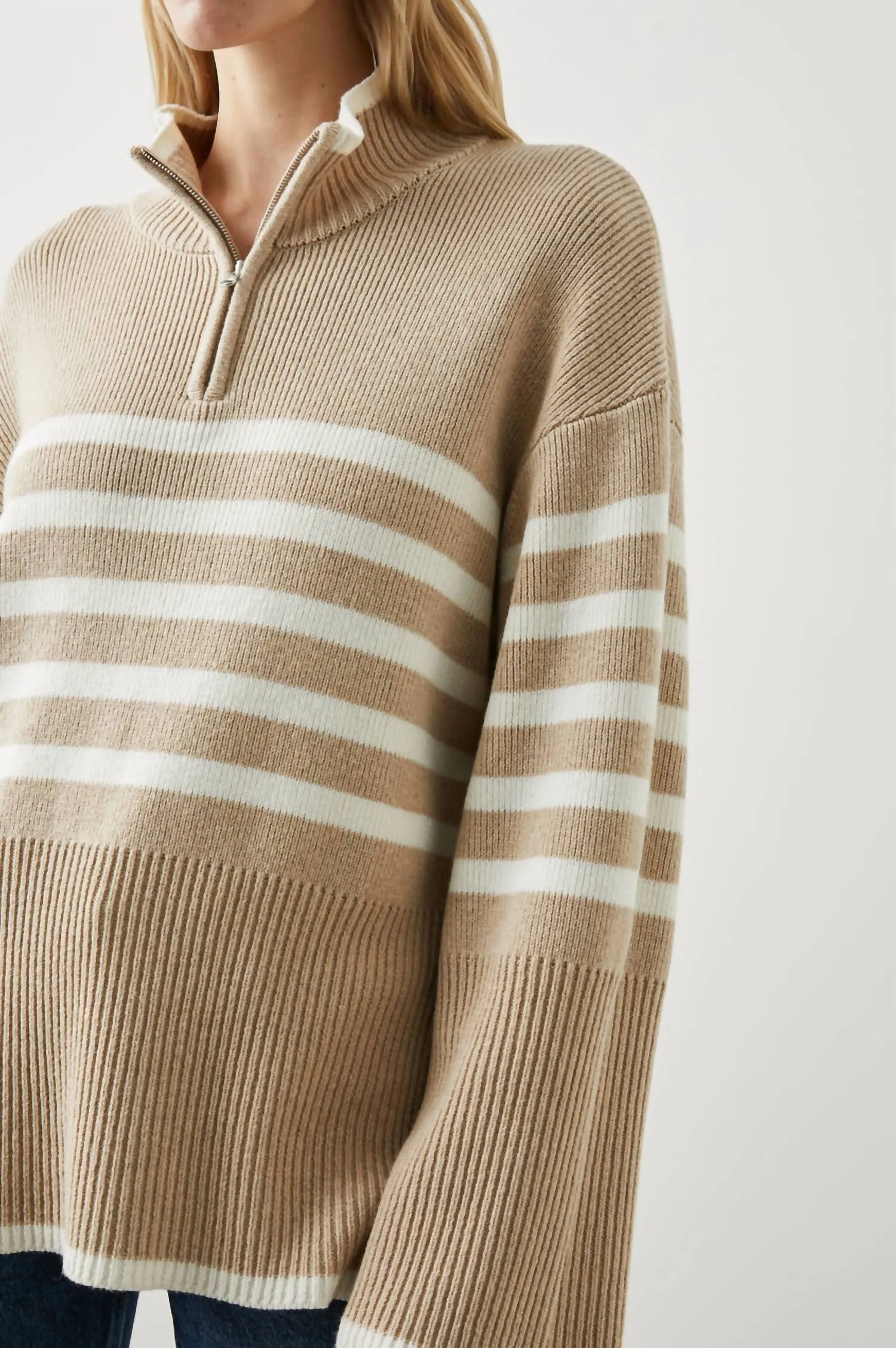 Tessa Sweater In Sand Stripe