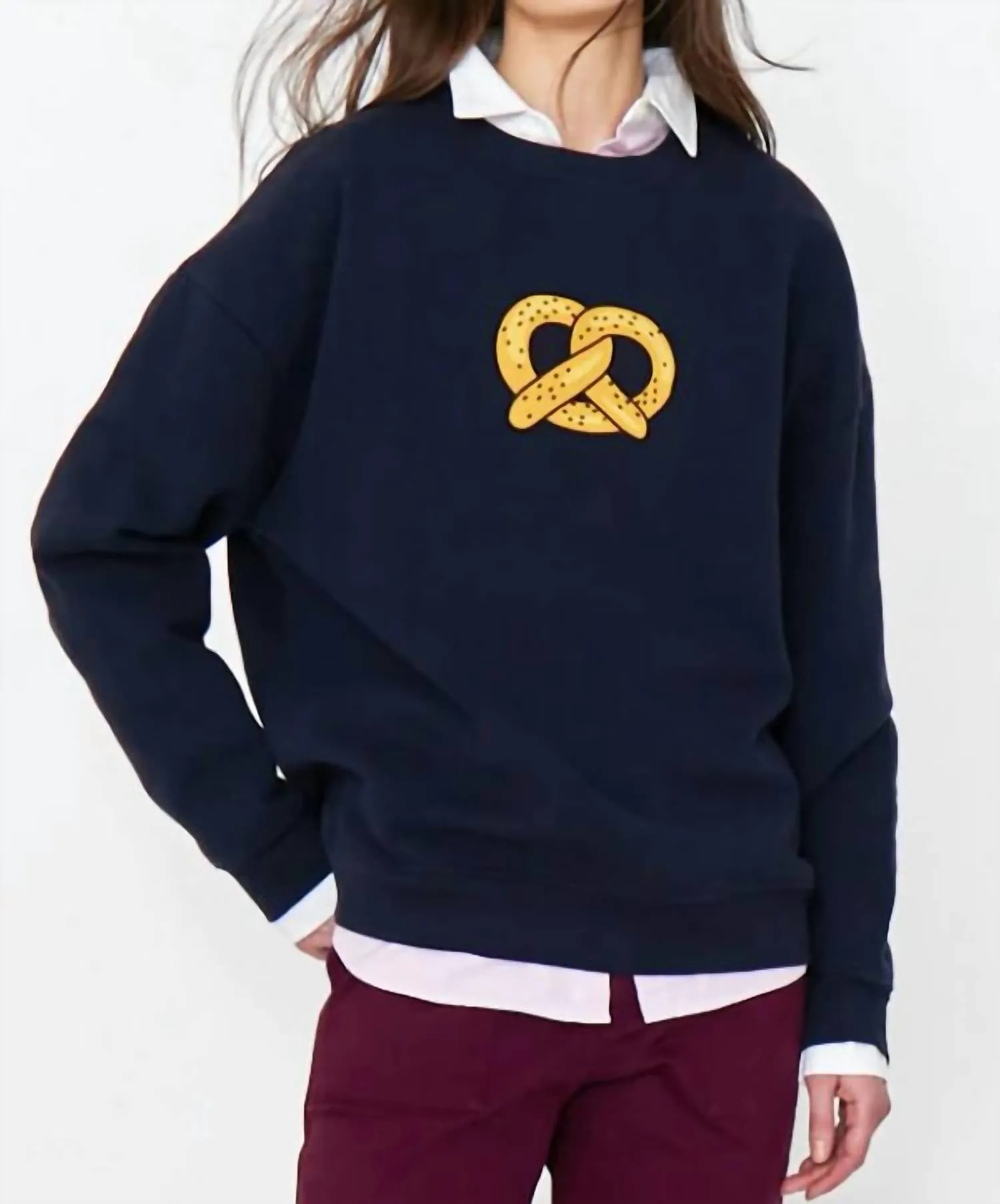 The Oversized Pretzel Sweatshirt In Navy