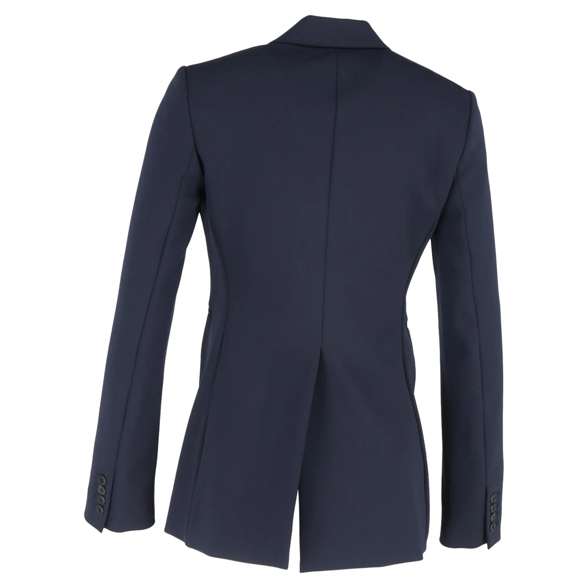 The Row Koja Single-Breasted Scuba Blazer in Navy Blue Wool
