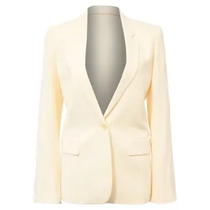 Theory Single-Breasted Blazer in Cream Wool