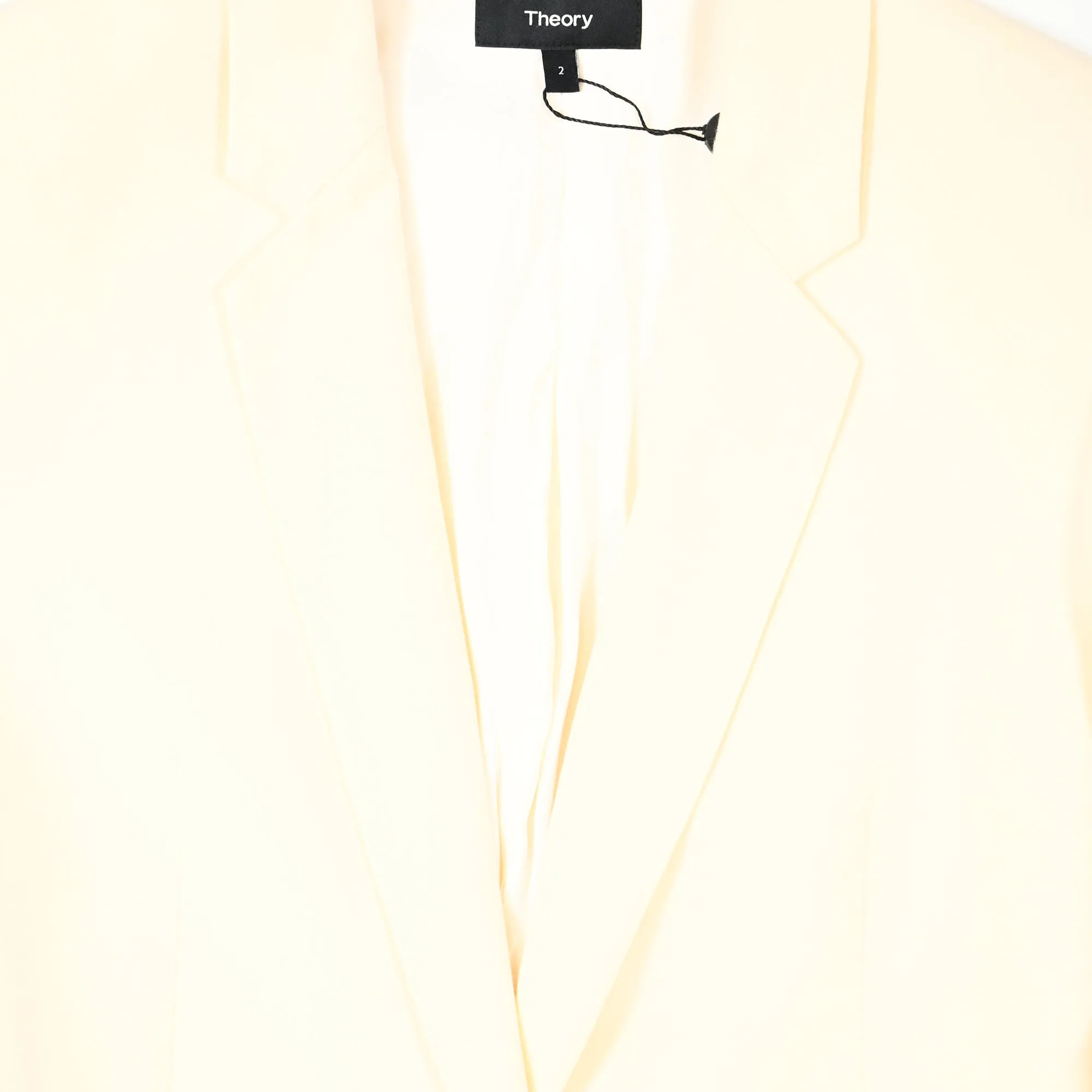 Theory Single-Breasted Blazer in Cream Wool