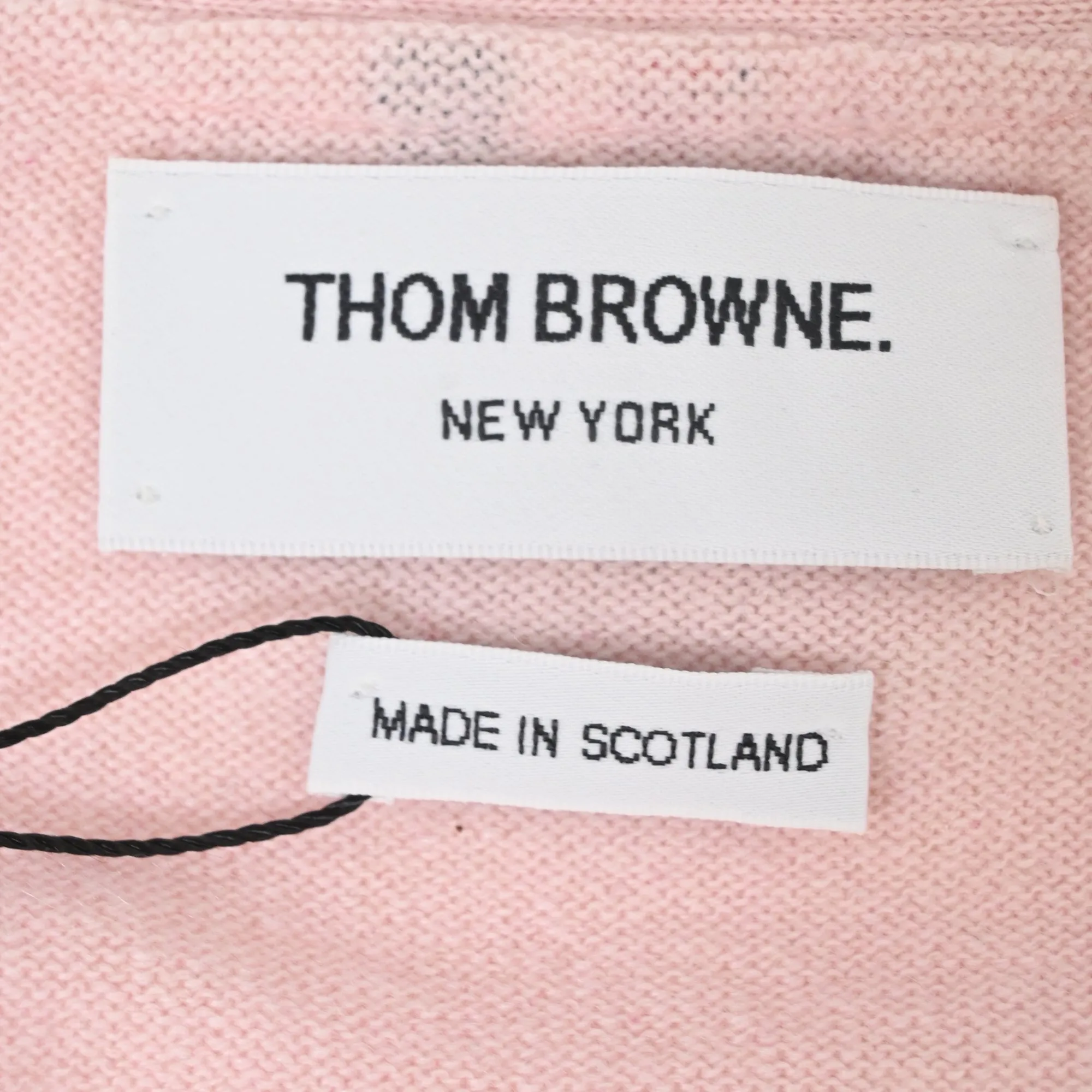 Thom Browne 4-Bar Buttoned Cardigan in Pink Cotton