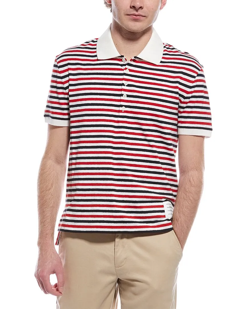 Thom Browne Linen-Blend Polo Shirt