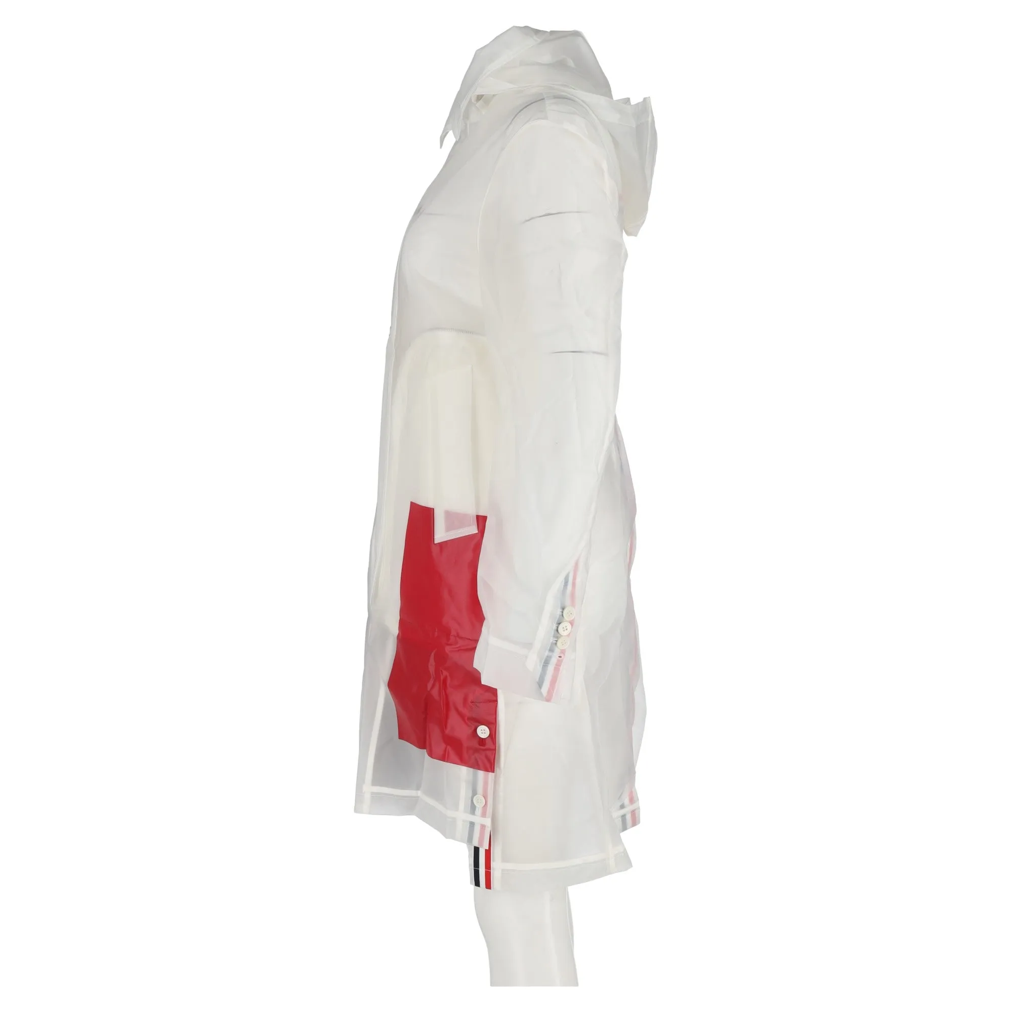 Thom Browne Stripe Raincoat in Multicolor Polyurethane