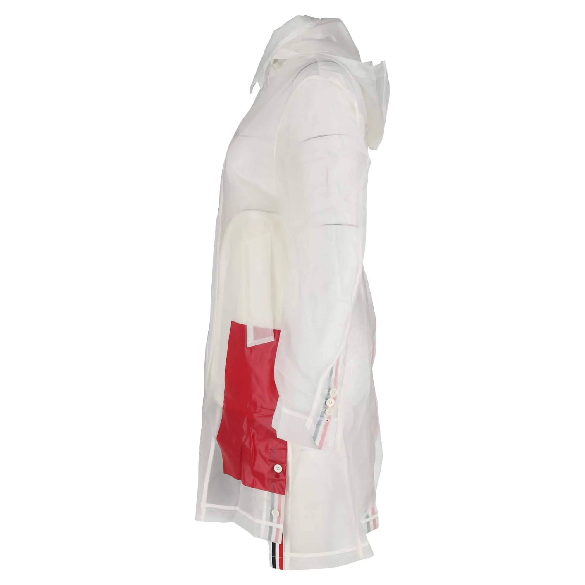 Thom Browne Stripe Raincoat in Multicolor Polyurethane