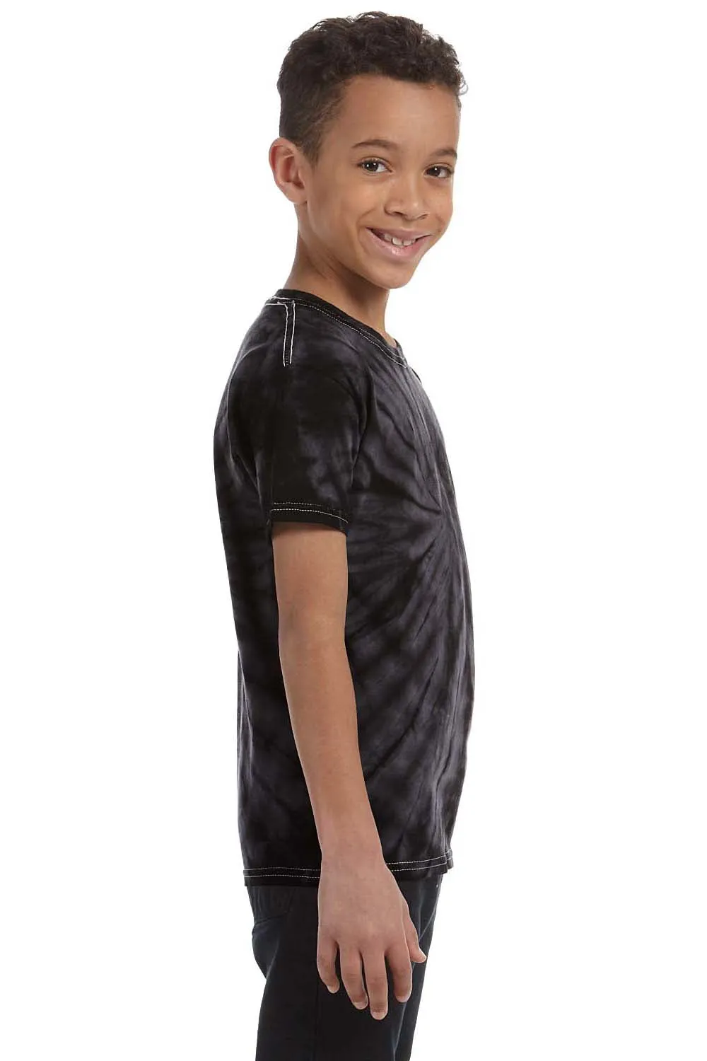 Tie-Dye Youth Short Sleeve Crewneck T-Shirt - Black