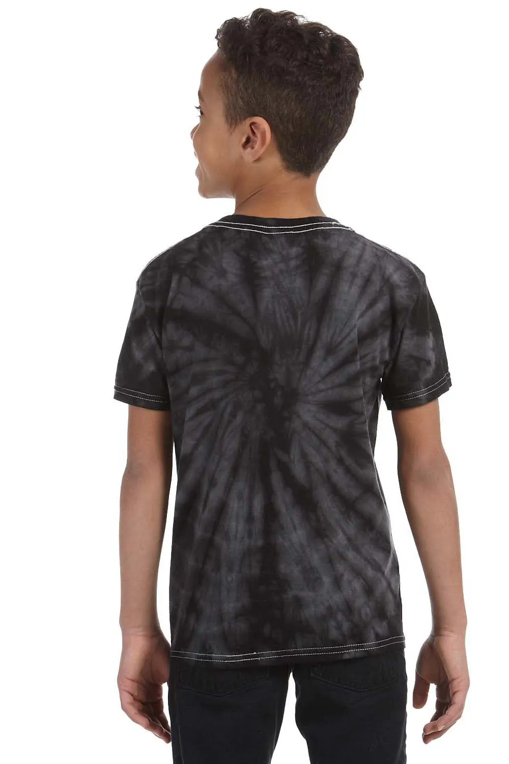 Tie-Dye Youth Short Sleeve Crewneck T-Shirt - Black