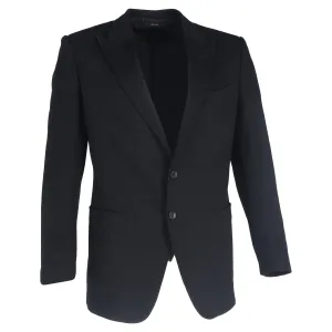 Tom Ford Single-Breasted Blazer with Pockets in Black Wool