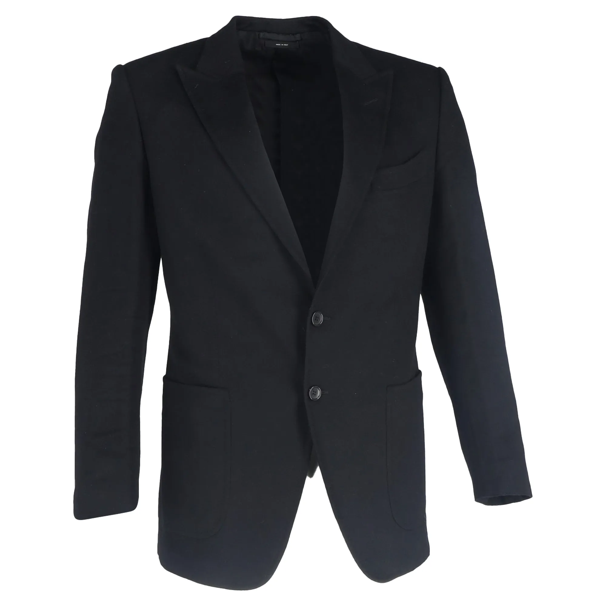 Tom Ford Single-Breasted Blazer with Pockets in Black Wool