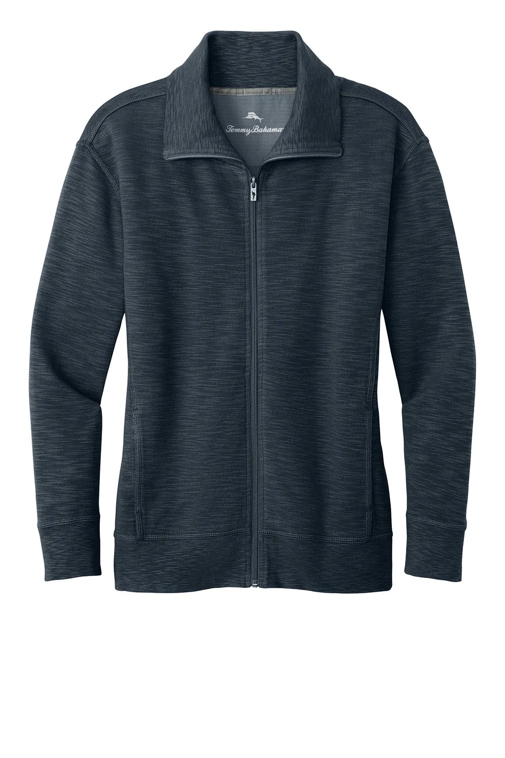 Tommy Bahama Womens Tobago Bay Full Zip Sweatshirt w/ Pockets - Blue Note