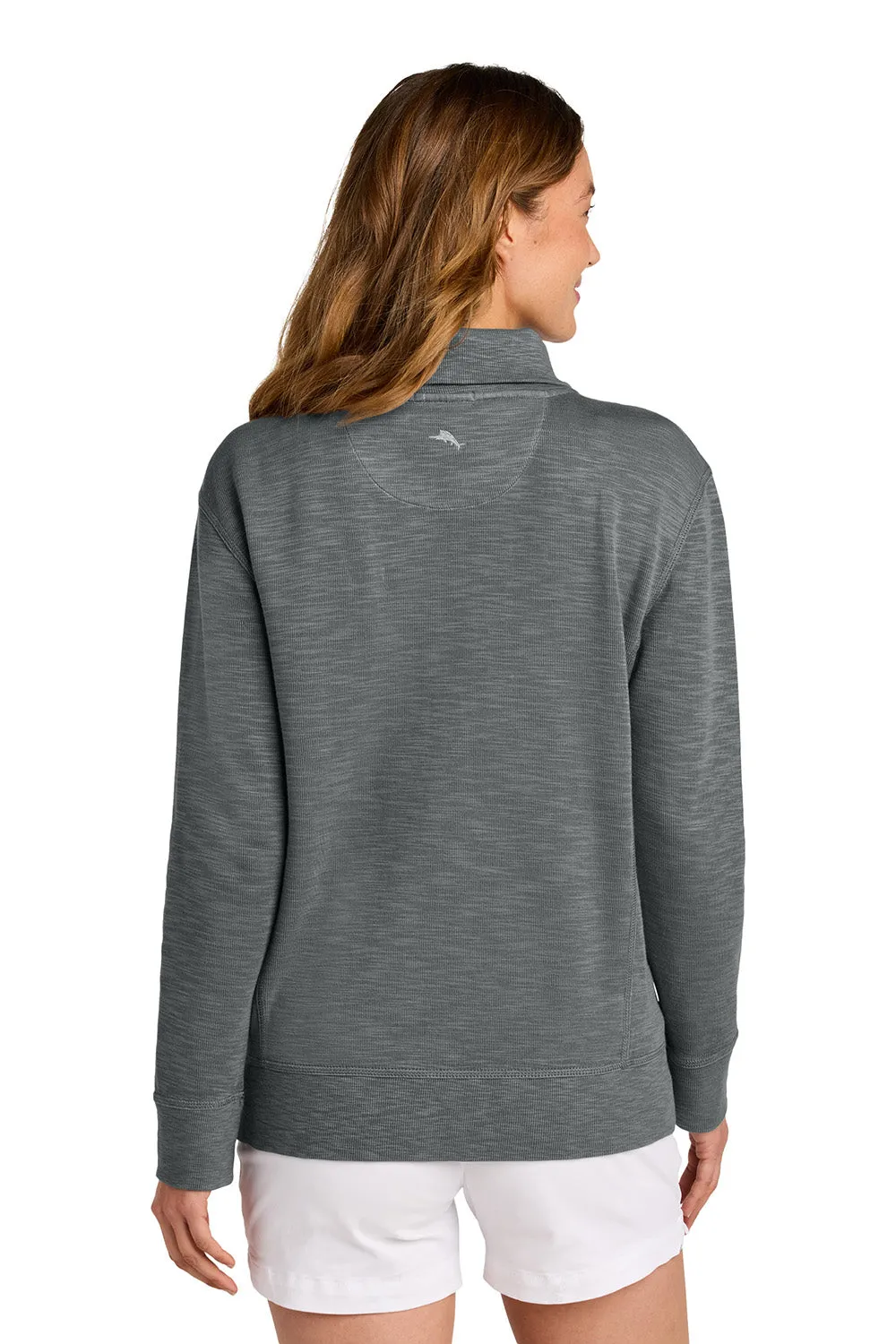 Tommy Bahama Womens Tobago Bay Full Zip Sweatshirt w/ Pockets - Cave Grey