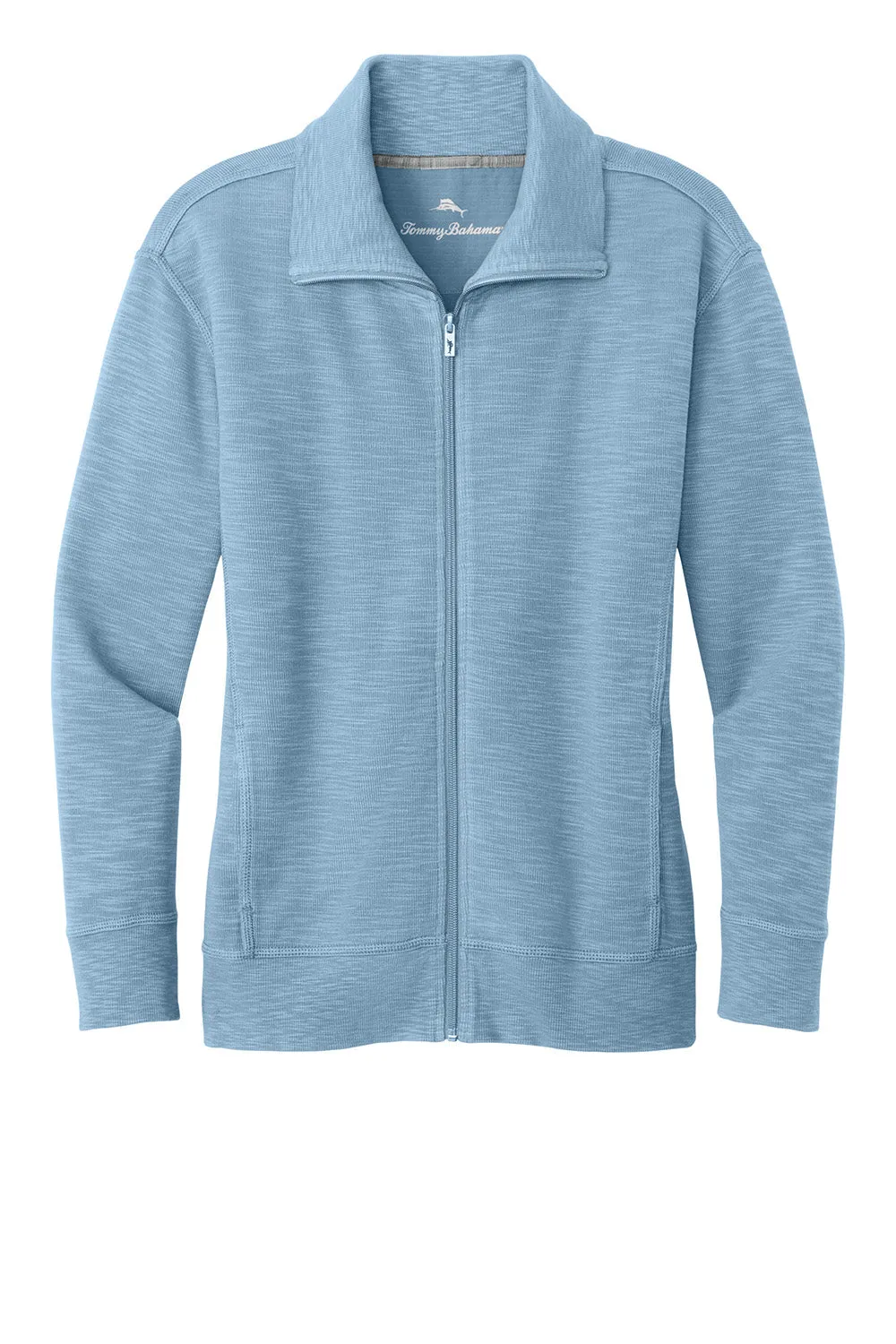 Tommy Bahama Womens Tobago Bay Full Zip Sweatshirt w/ Pockets - Light Sky Blue