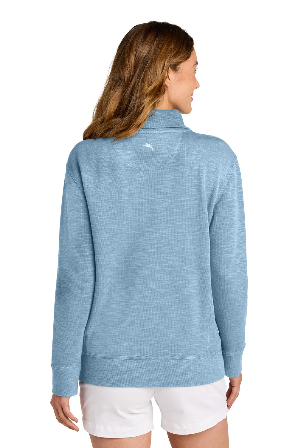 Tommy Bahama Womens Tobago Bay Full Zip Sweatshirt w/ Pockets - Light Sky Blue