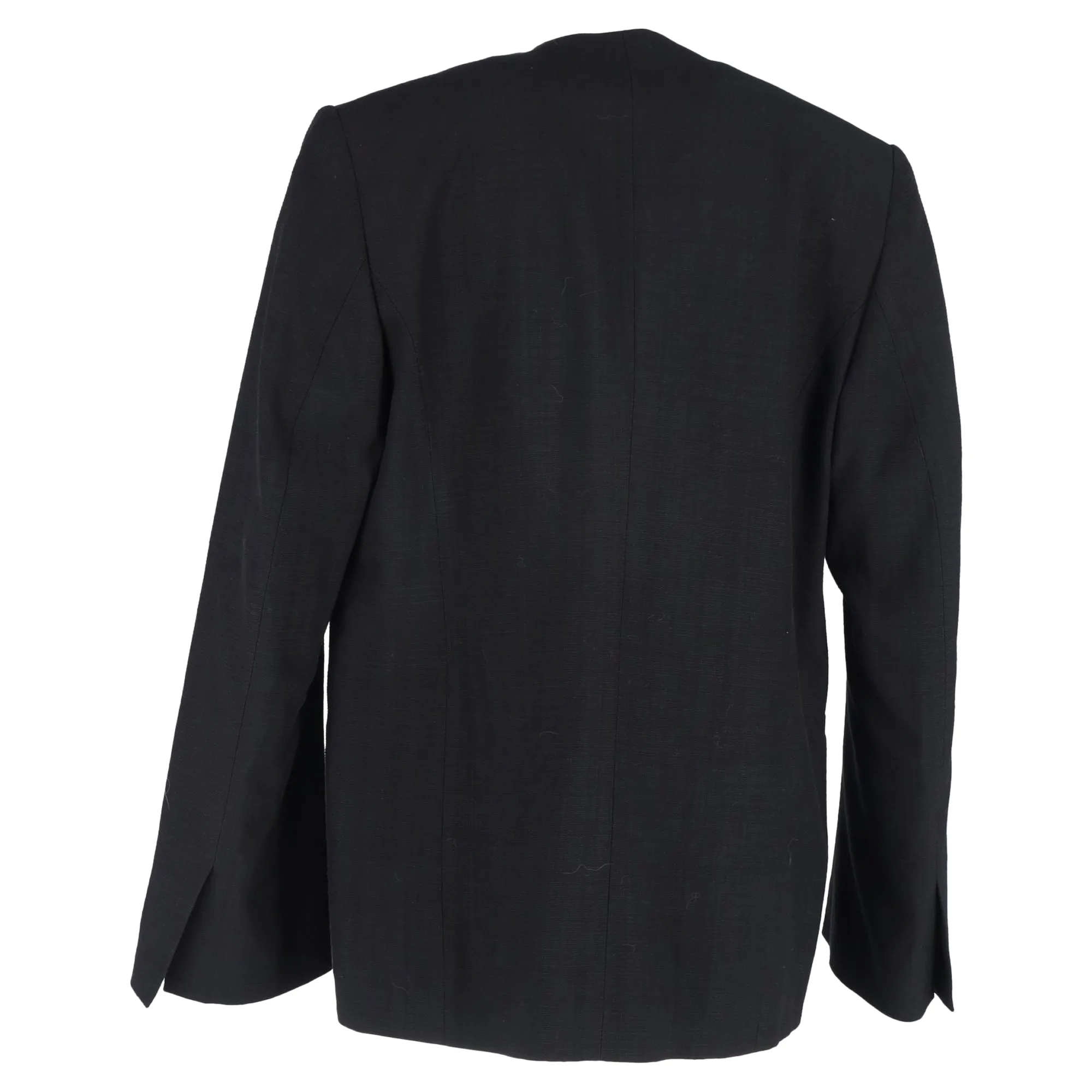 Toteme Collarless Blazer in Black Wool