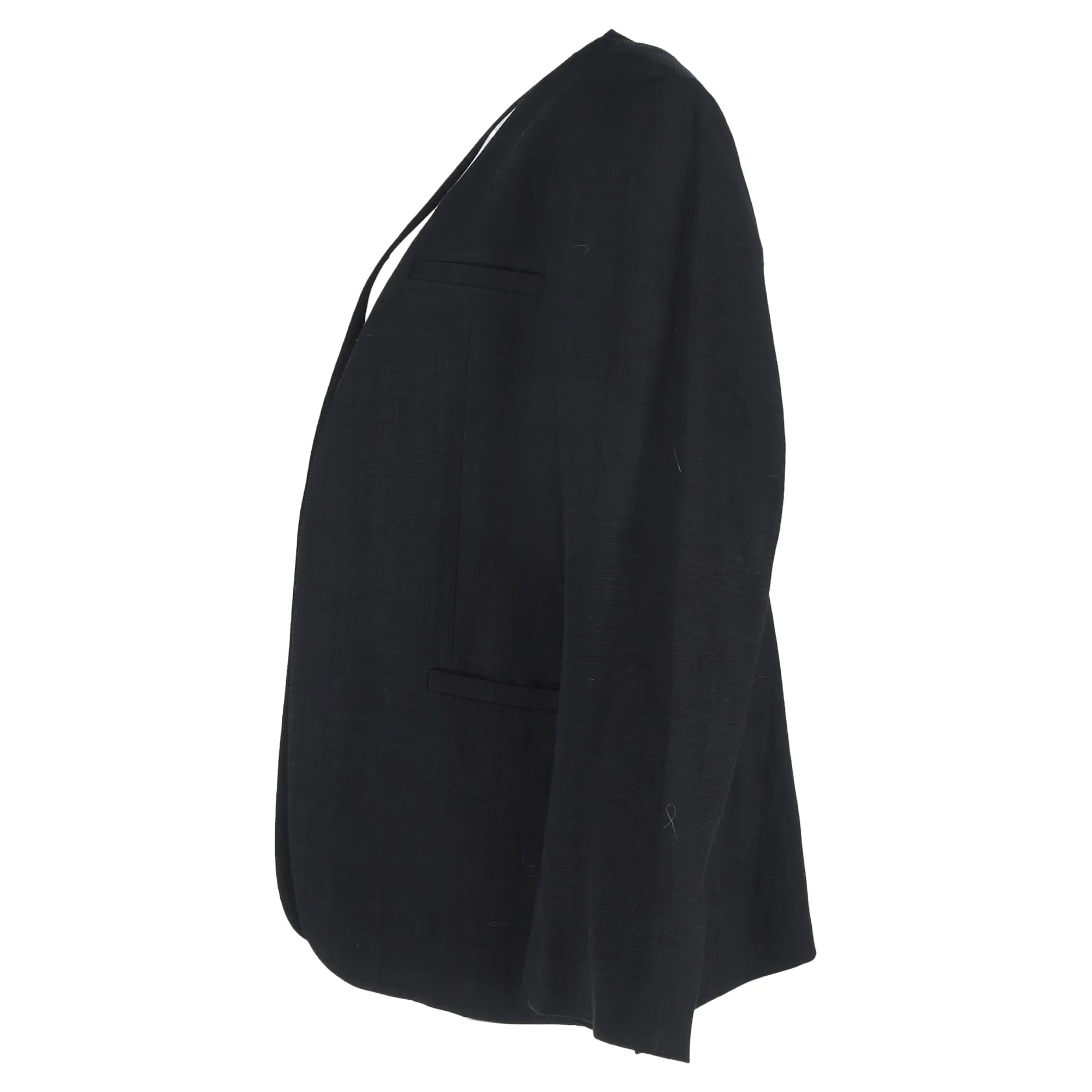 Toteme Collarless Blazer in Black Wool