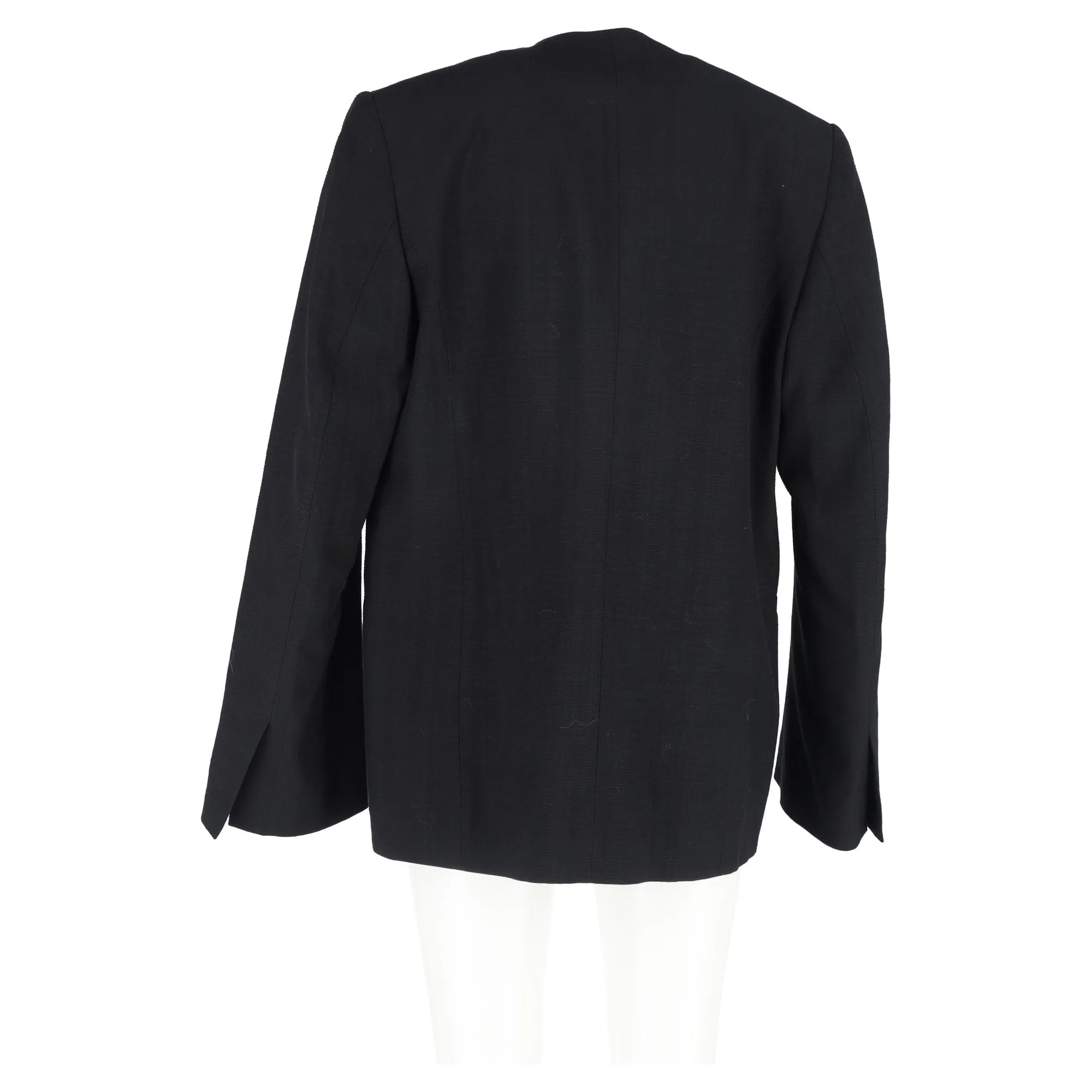 Toteme Collarless Blazer in Black Wool