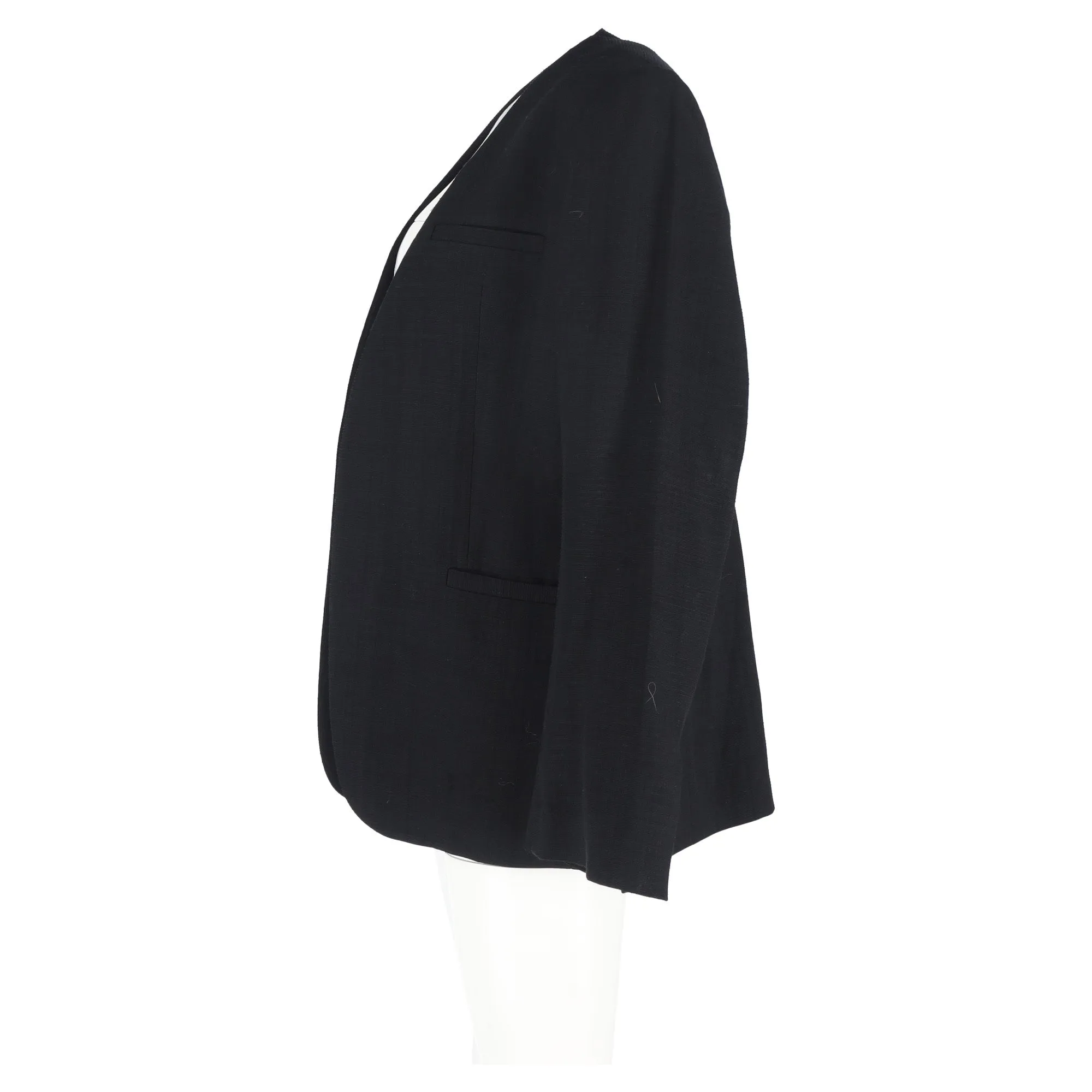 Toteme Collarless Blazer in Black Wool