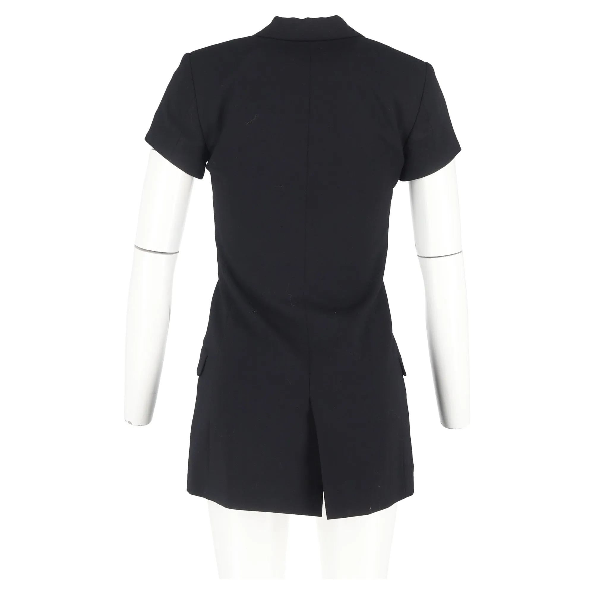 Totême Single-Breasted Short Sleeve Blazer in Black Wool