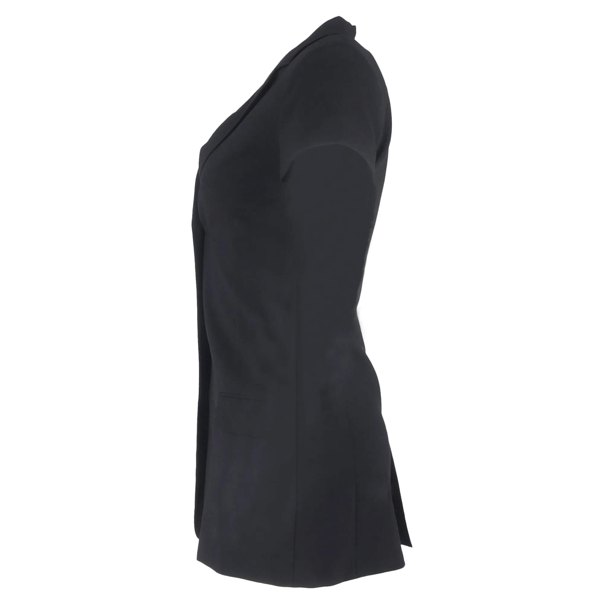 Totême Single-Breasted Short Sleeve Blazer in Black Wool