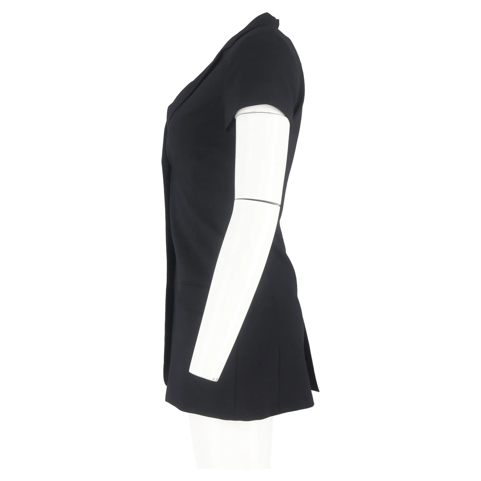Totême Single-Breasted Short Sleeve Blazer in Black Wool