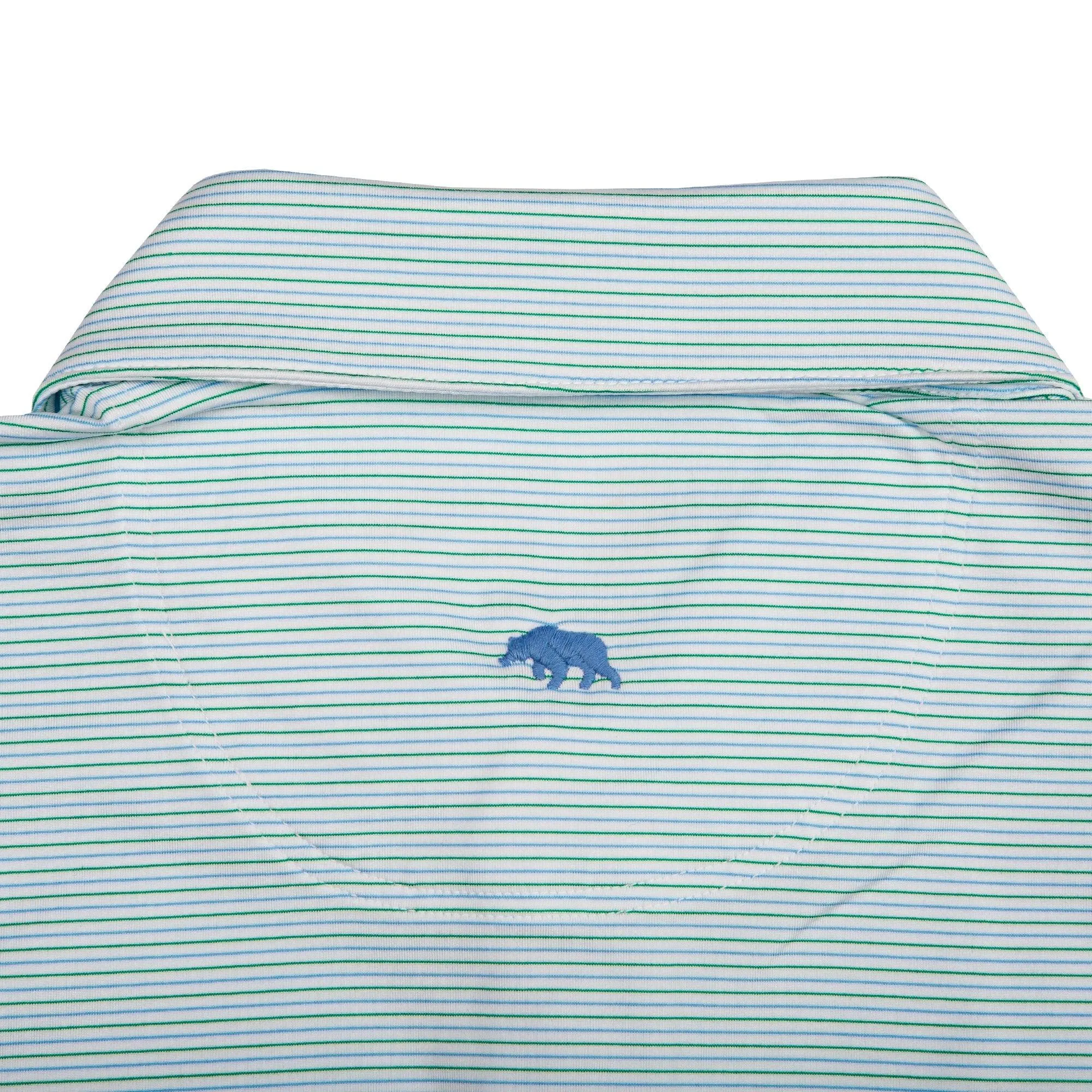 Tour Stripe Performance Polo - Blue/Green