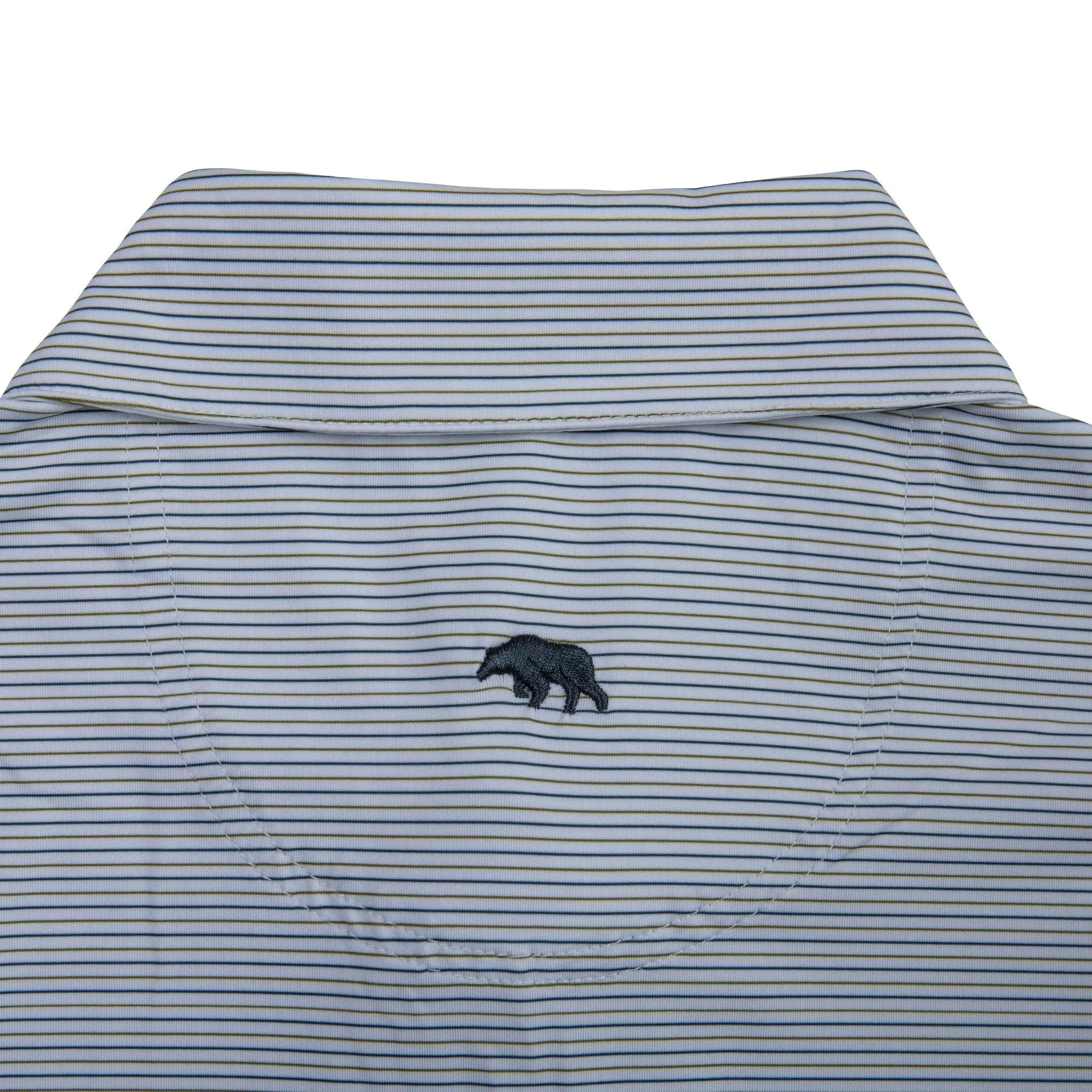 Tour Stripe Performance Polo - Olive Drab/Collegiate Blue