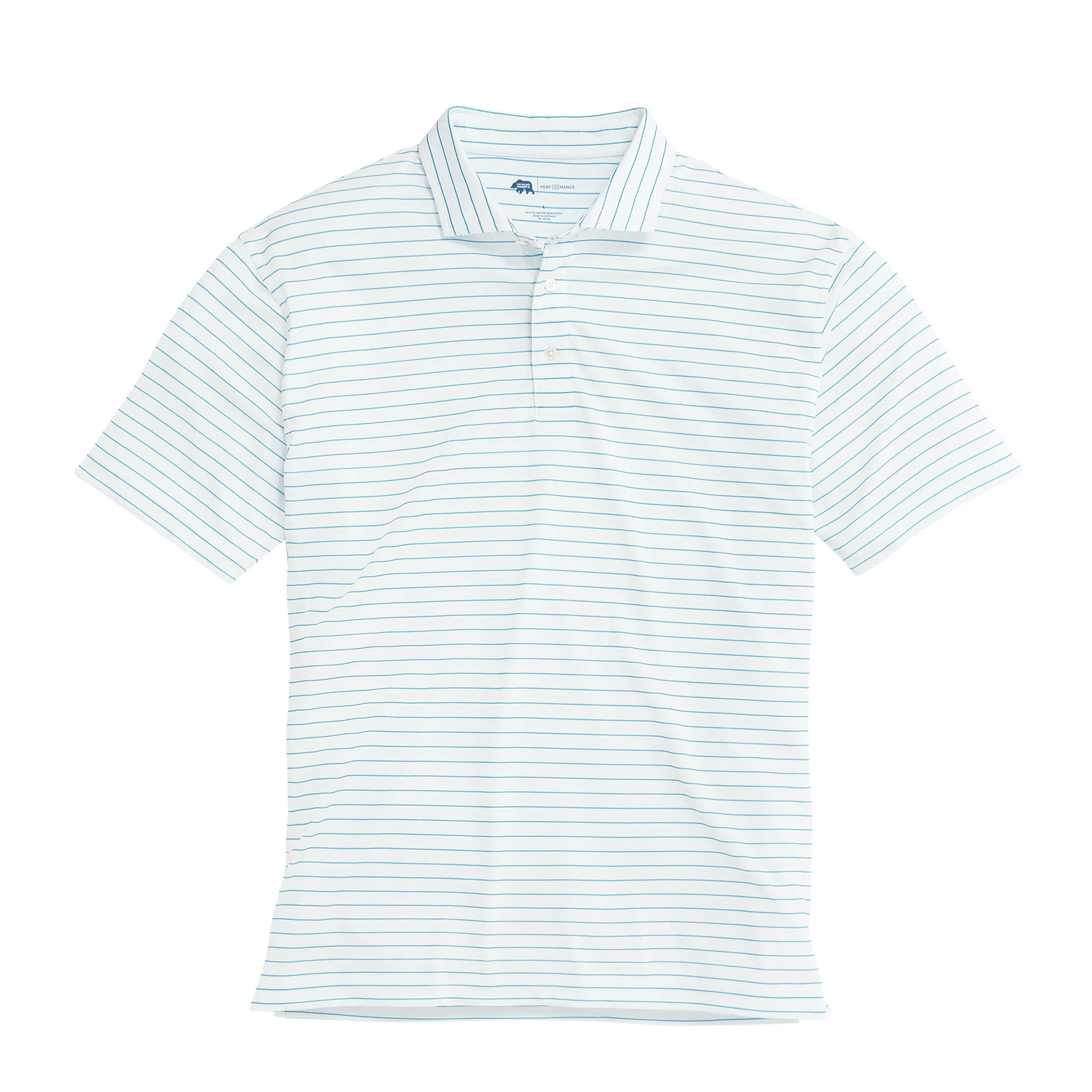 Tourney Stripe Performance Pique Polo - Cabana Blue