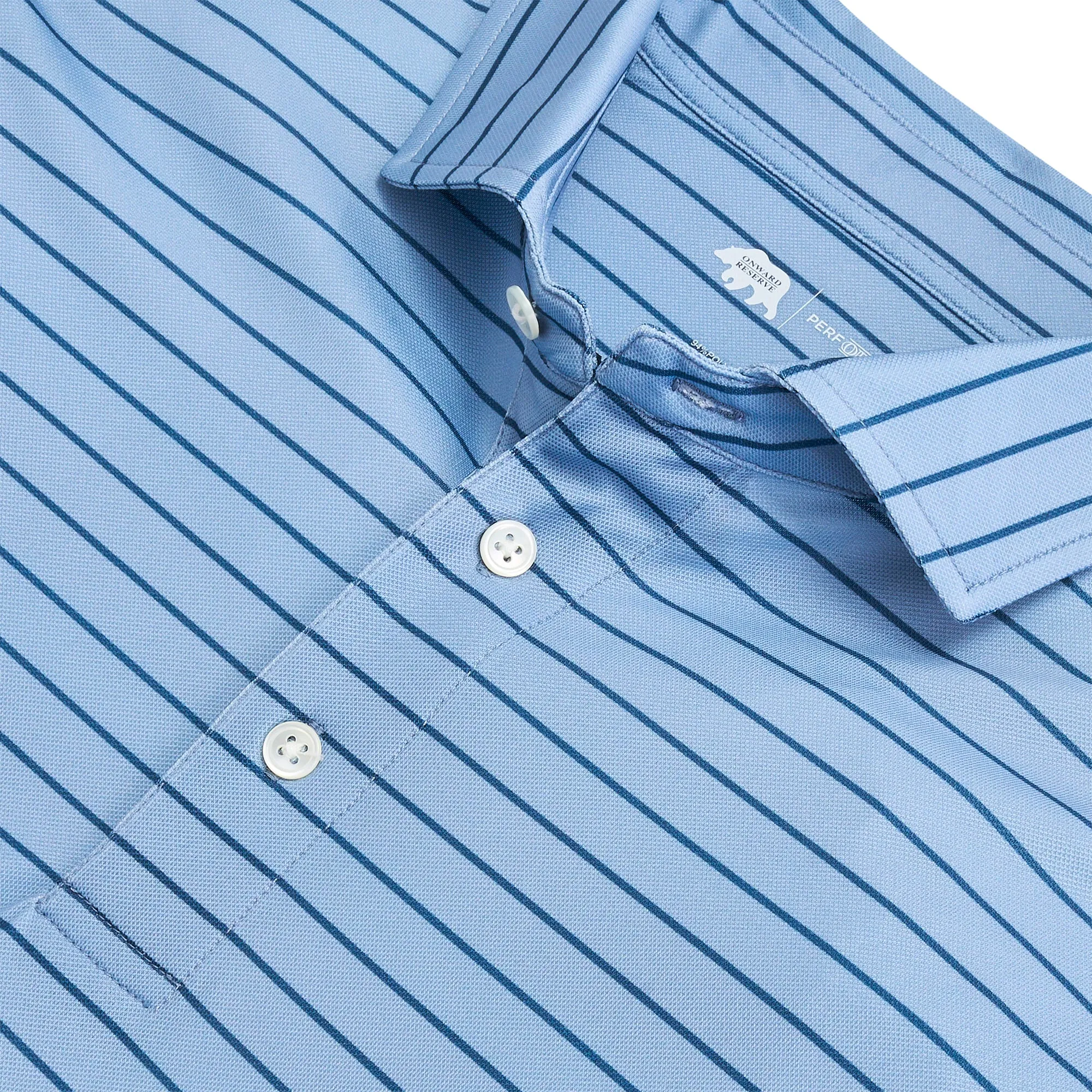 Tourney Stripe Performance Pique Polo - Endless Sky