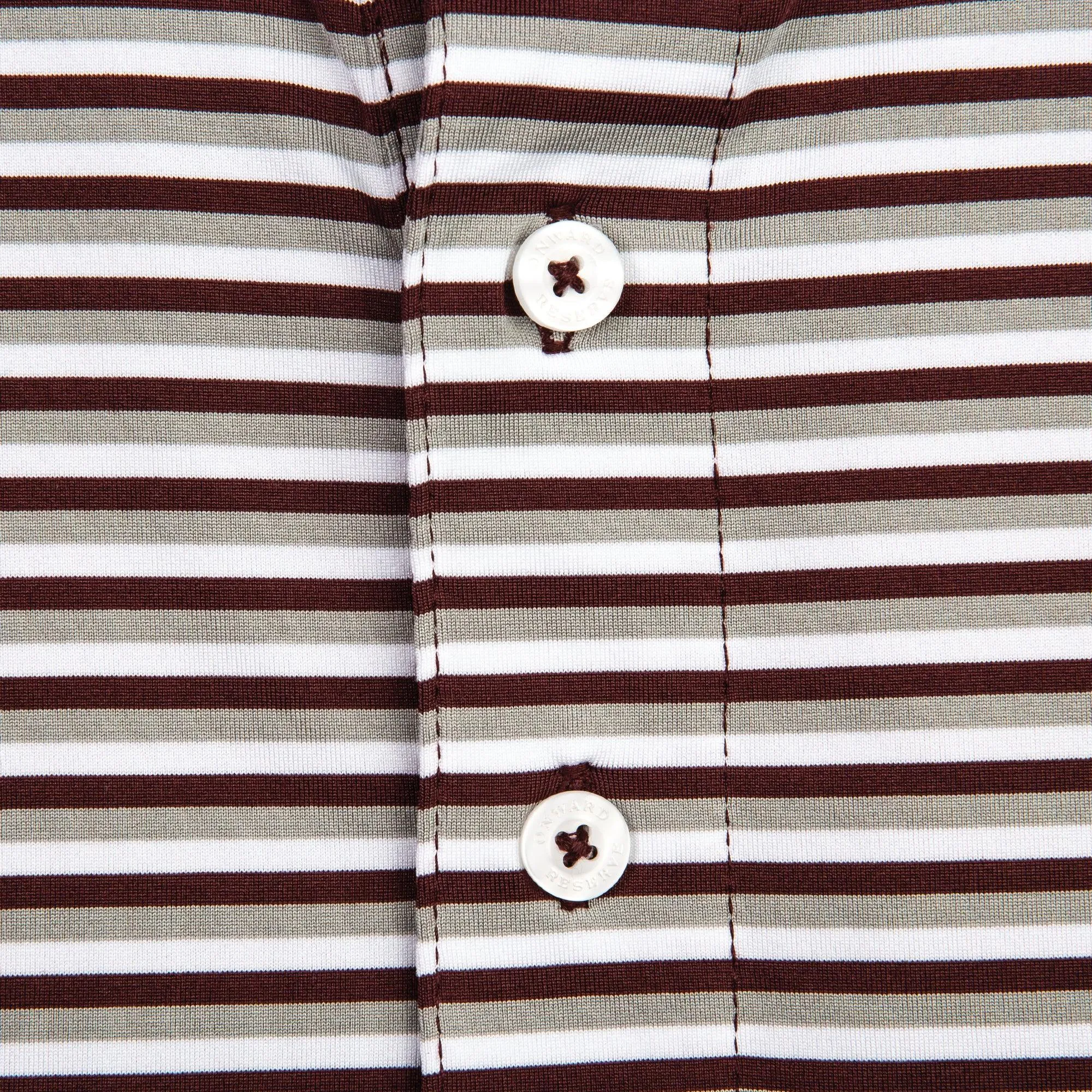 Triple Stripe Performance Polo - Maroon/Gray