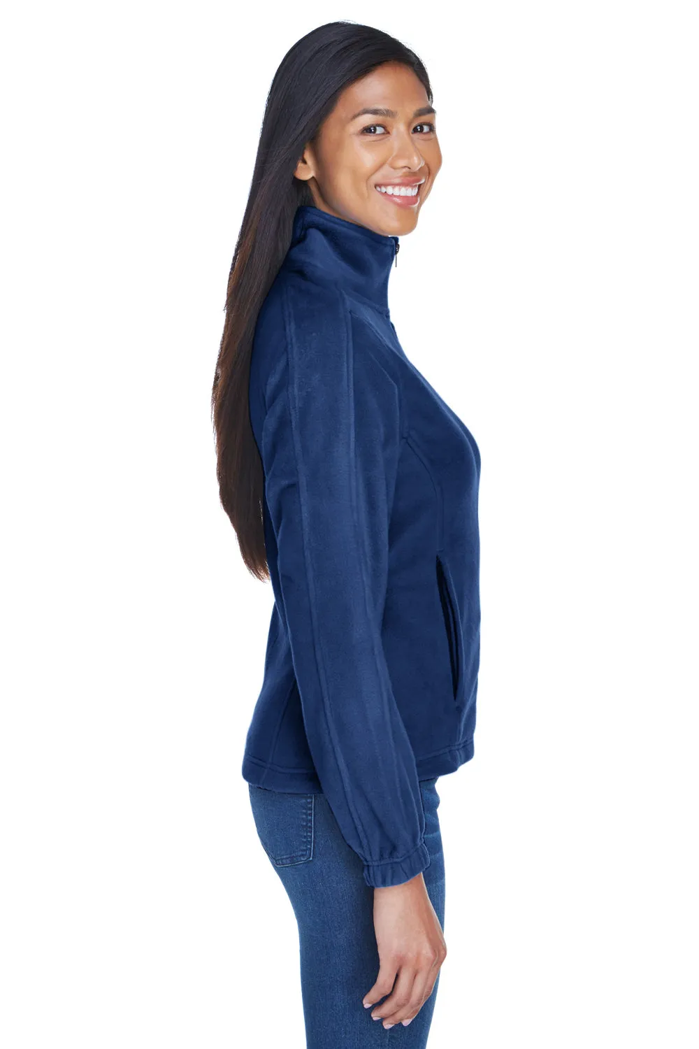 UltraClub Womens Iceberg Pill Resistant Fleece Full Zip Jacket - Navy Blue