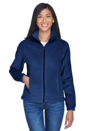 UltraClub Womens Iceberg Pill Resistant Fleece Full Zip Jacket - Navy Blue