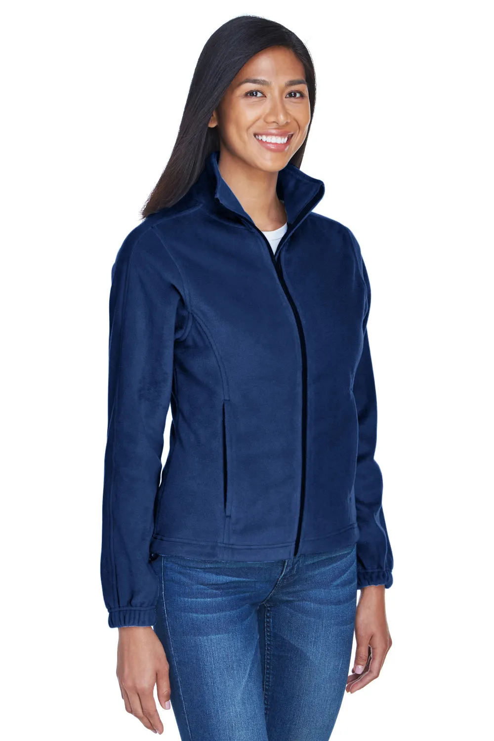 UltraClub Womens Iceberg Pill Resistant Fleece Full Zip Jacket - Navy Blue
