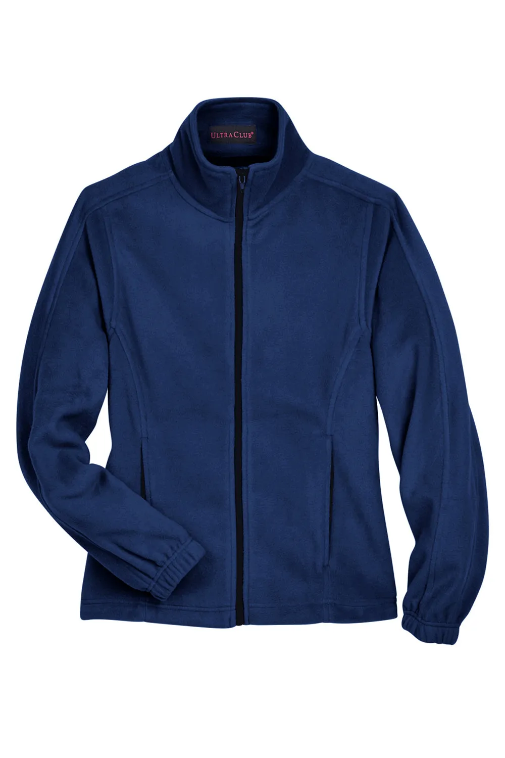 UltraClub Womens Iceberg Pill Resistant Fleece Full Zip Jacket - Navy Blue