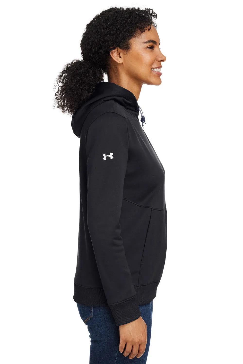 Under Armour Womens Storm Armourfleece Water Resistant Hooded Sweatshirt Hoodie w/ Pouch Pocket - Black