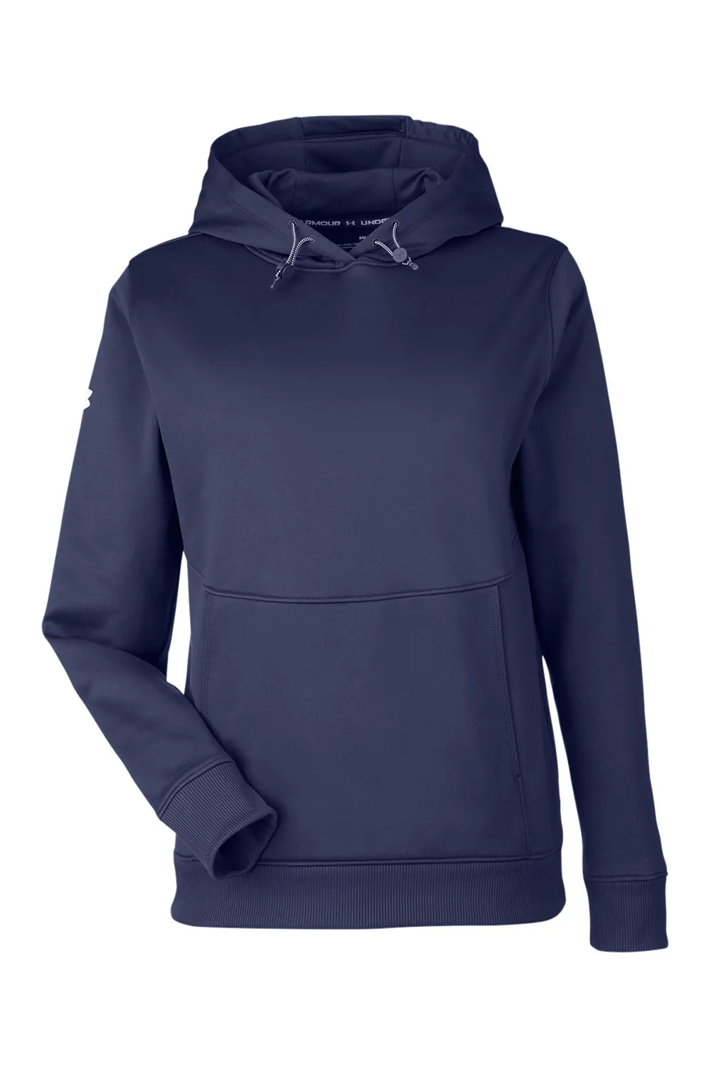 Under Armour Womens Storm Armourfleece Water Resistant Hooded Sweatshirt Hoodie w/ Pouch Pocket - Midnight Navy Blue