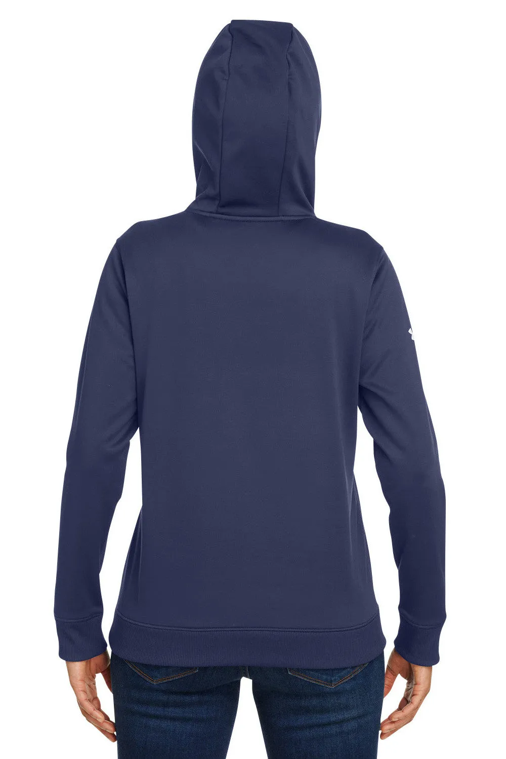 Under Armour Womens Storm Armourfleece Water Resistant Hooded Sweatshirt Hoodie w/ Pouch Pocket - Midnight Navy Blue